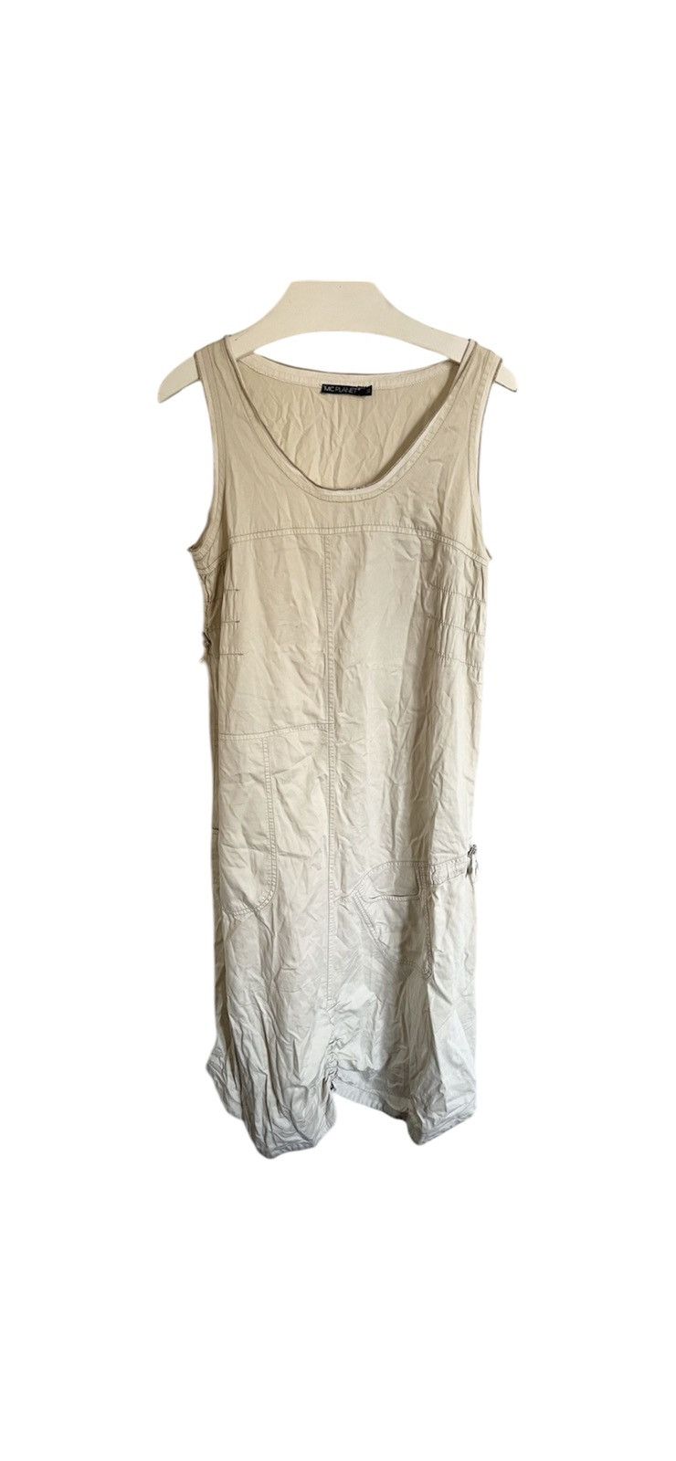 Japanese Brand × Vintage Y2k vintage parachute dress cream nylon cargo 2000s Size S / US 4 / IT 40 - 1 Thumbnail