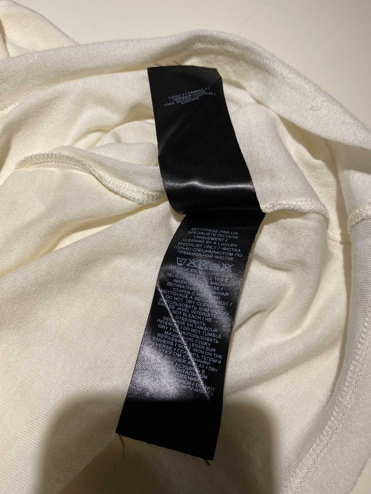 Balmain Balmain Cream White Velvet Logo Tee Size US XL / EU 56 / 4 - 8 Thumbnail