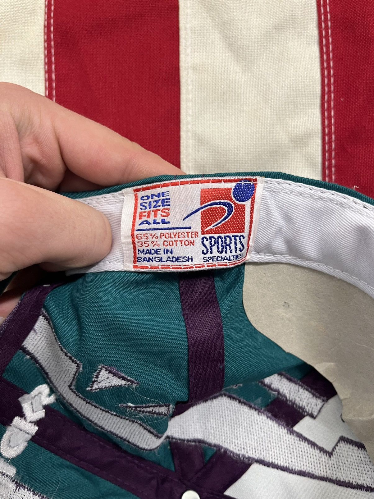 NHL Vintage Anaheim Mighty Ducks All Over Print Hat NHL 90s Cap Size ONE SIZE - 7 Thumbnail