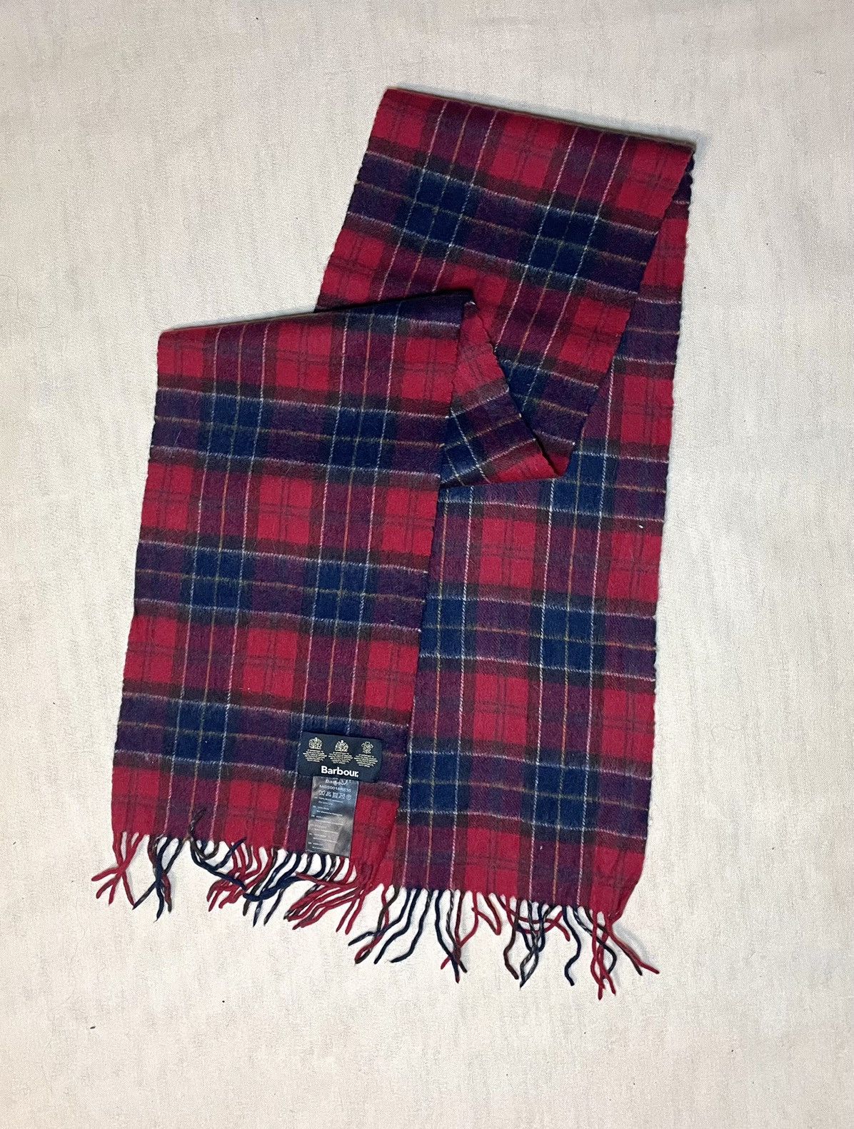 Barbour Barbour red tartan wool scarf Size ONE SIZE - 3 Thumbnail
