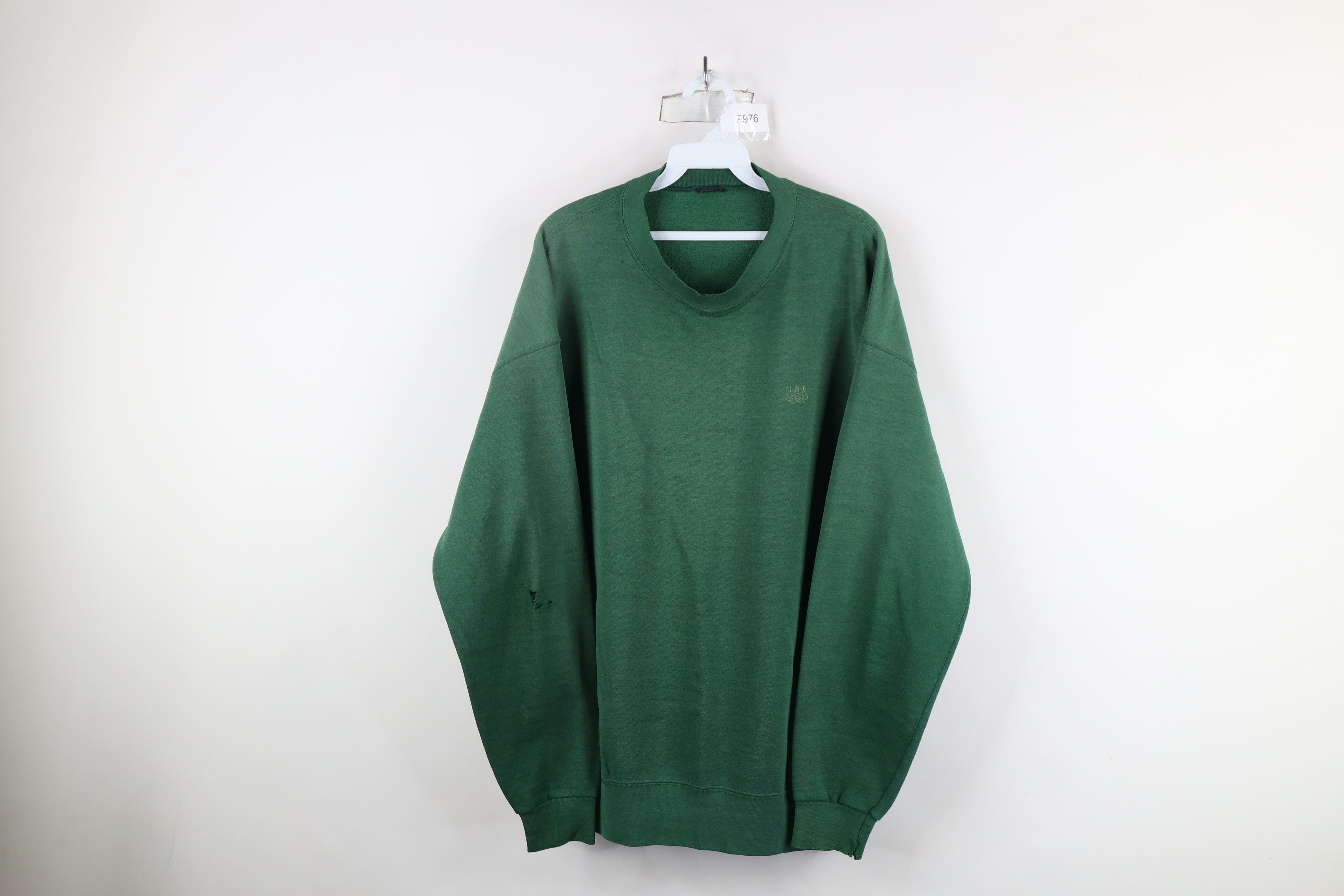 Vintage Vintage 90s USA Olympics Sun Faded Crewneck Sweatshirt Green Size US XXL / EU 58 / 5 - 1 Thumbnail