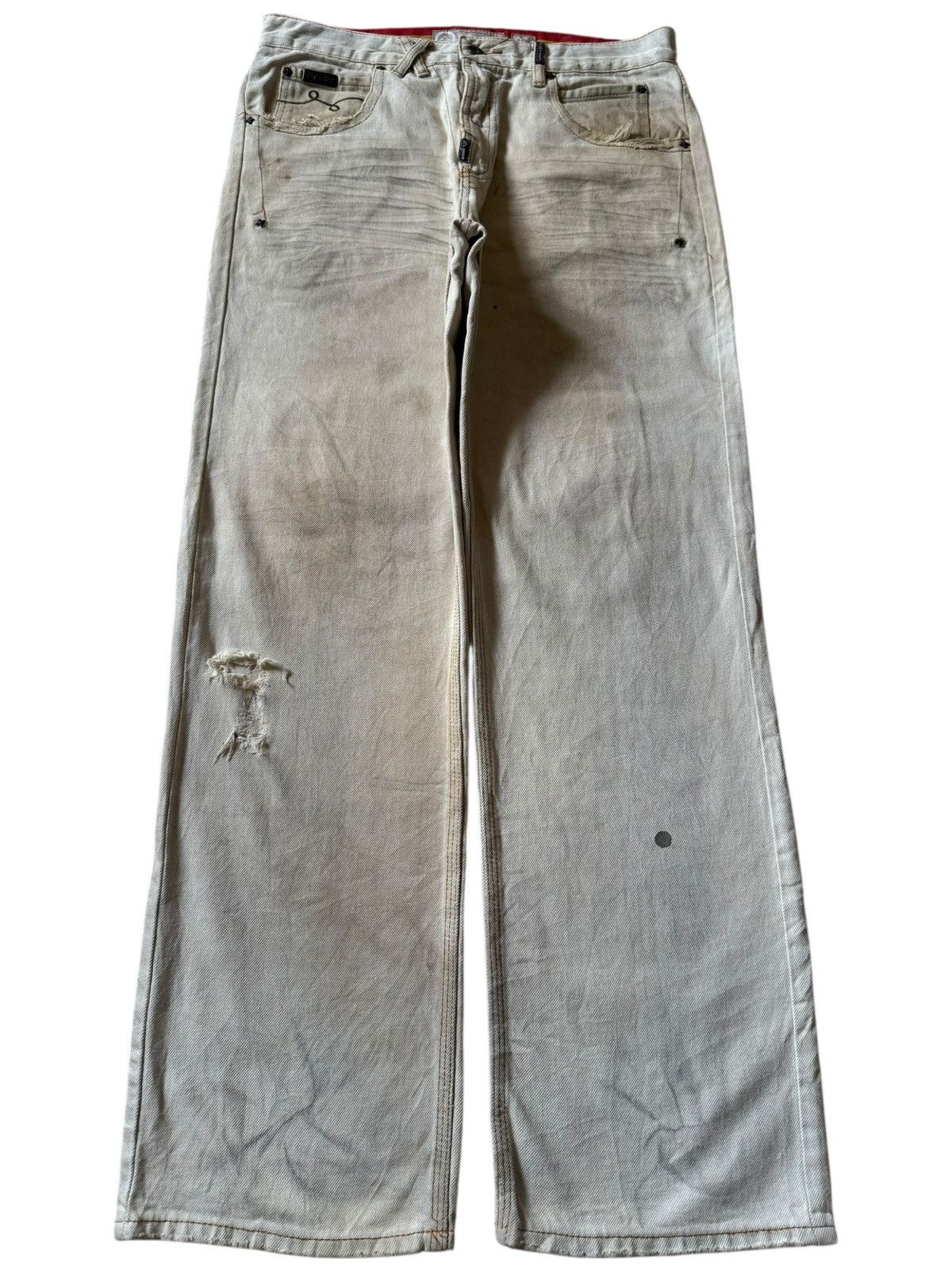 LRG Vintage LRG Rusty Wash Distressed Baggy Jeans Size US 33 - 1 Thumbnail