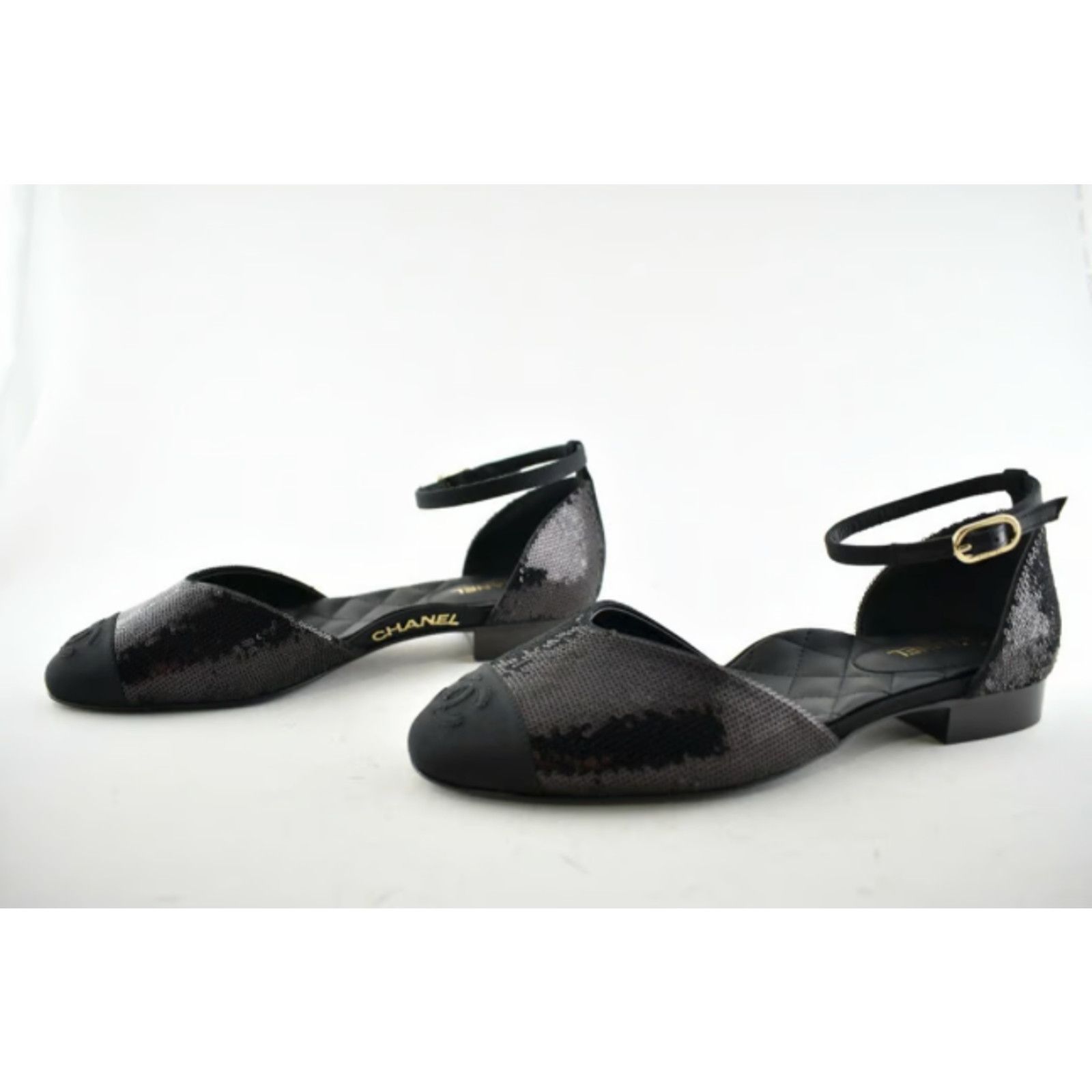Chanel 20S Sequin Mary Jane Ankle Strap Ballet Ballerina Flat 38 Size US 8 / IT 38 - 9 Thumbnail