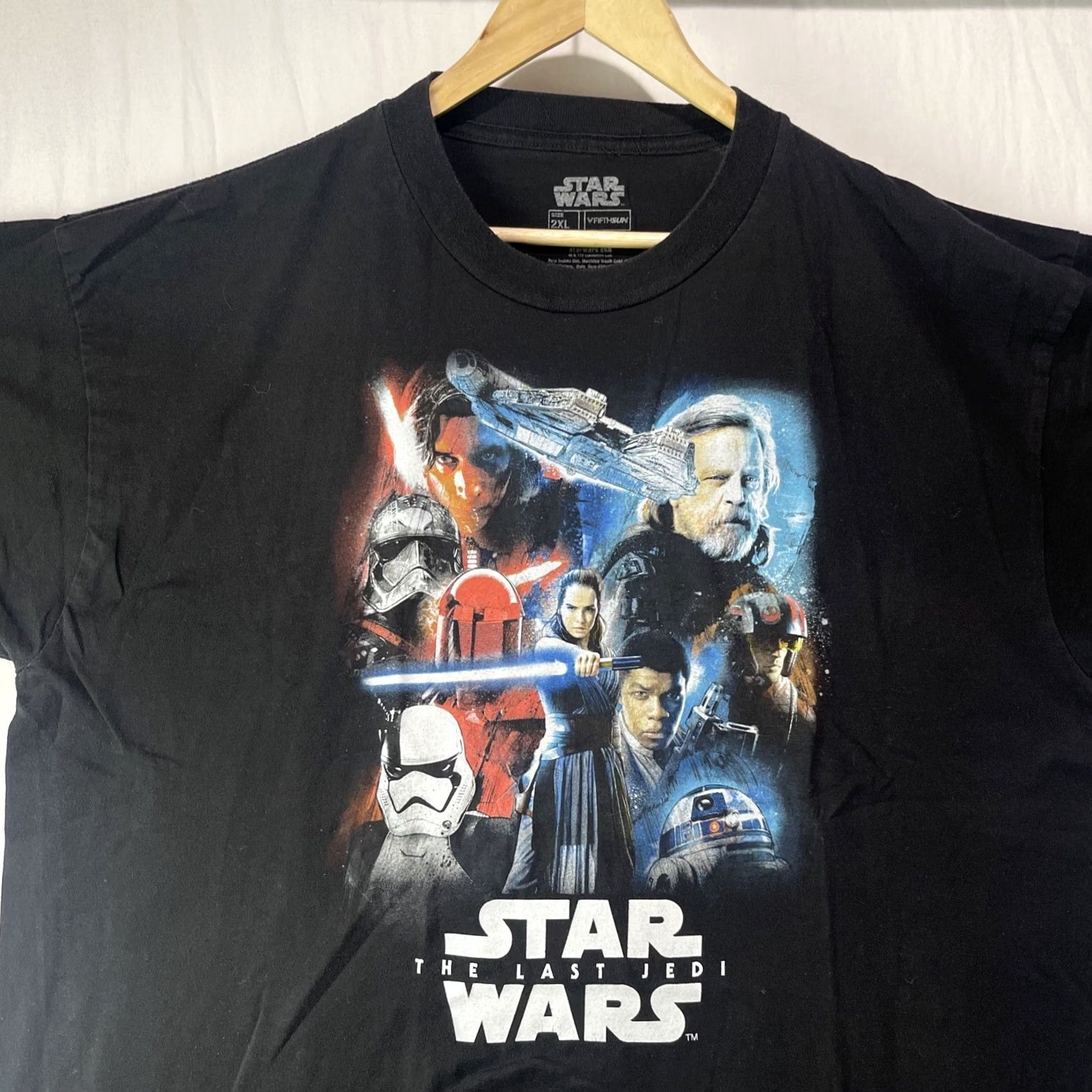 Vintage VINTAGE Star Wars Shirt Mens 2XL XXL Fifthsun The Last Jedi Short Sleeve Black Movie Size US XXL / EU 58 / 5 - 2 Thumbnail