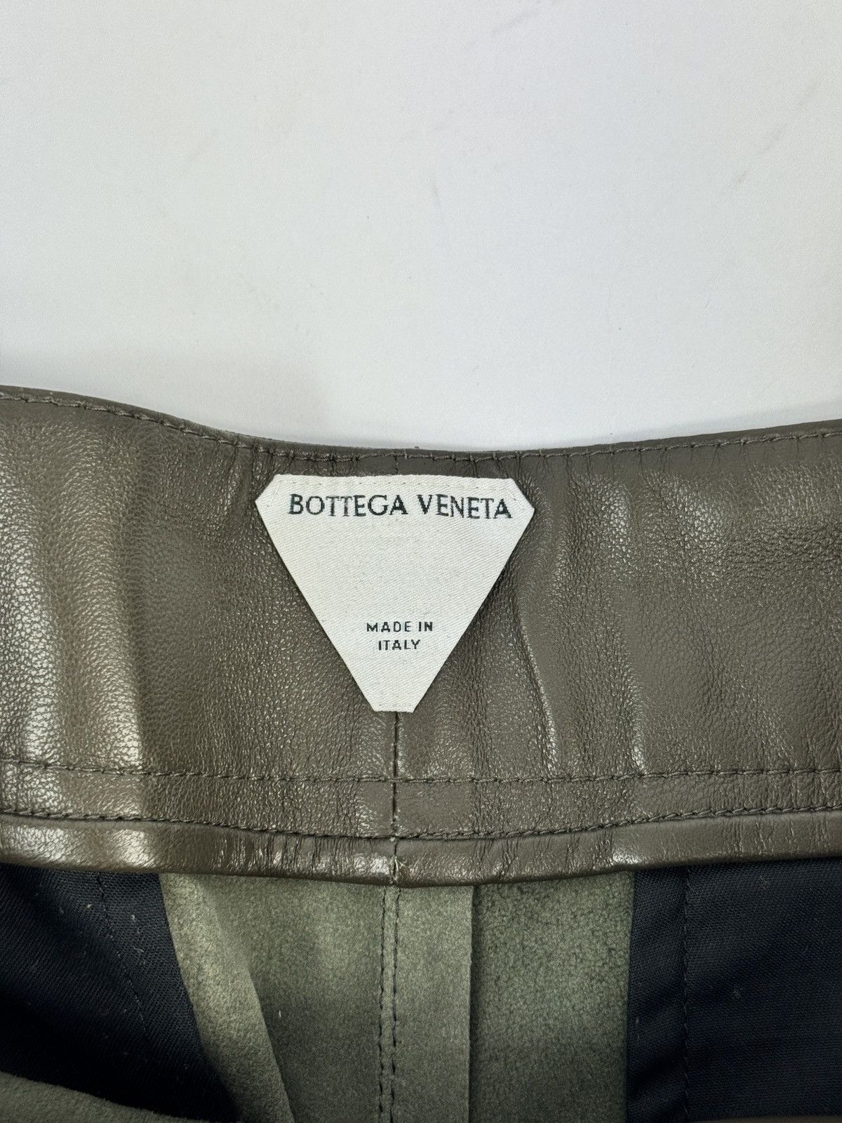 Bottega Veneta KHAKI NAPPA LEATHER PANTS Size US 34 / EU 50 - 7 Thumbnail