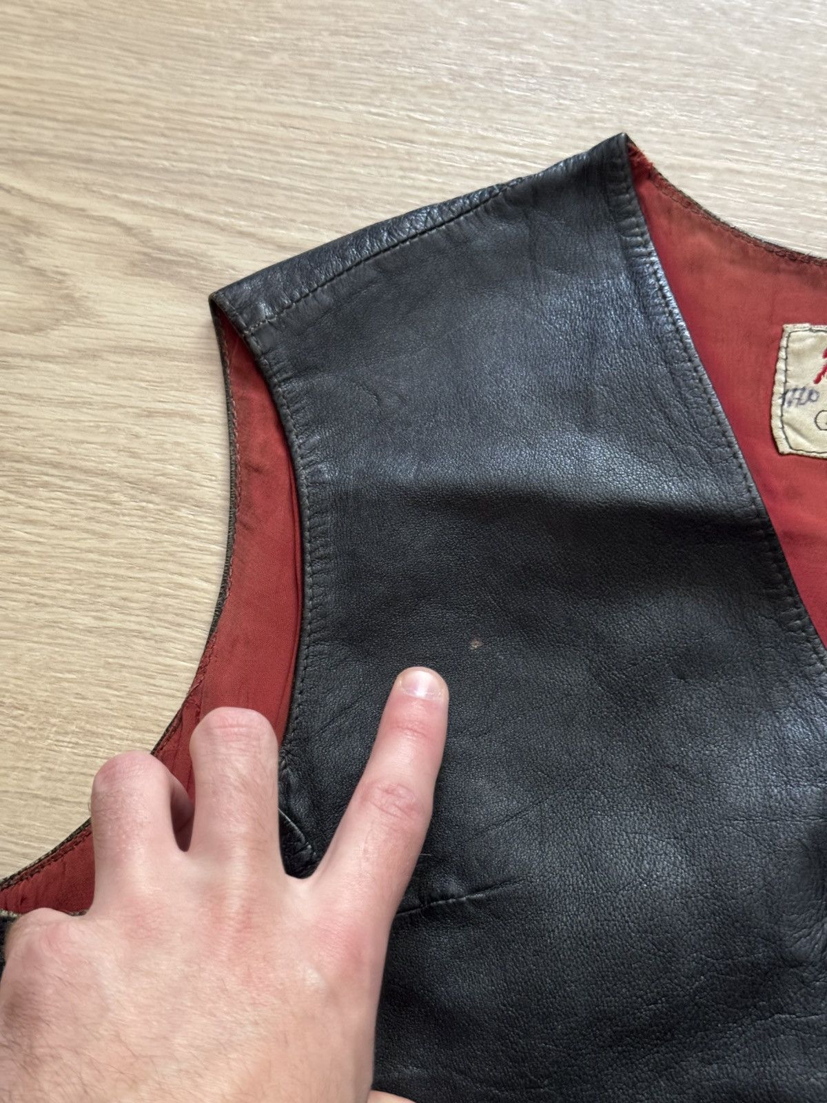 Genuine Leather Vintage 40-50’s B.G.Matsson “Bage Jacket” Leather Moto Vest Size S / US 4 / IT 40 - 3 Thumbnail