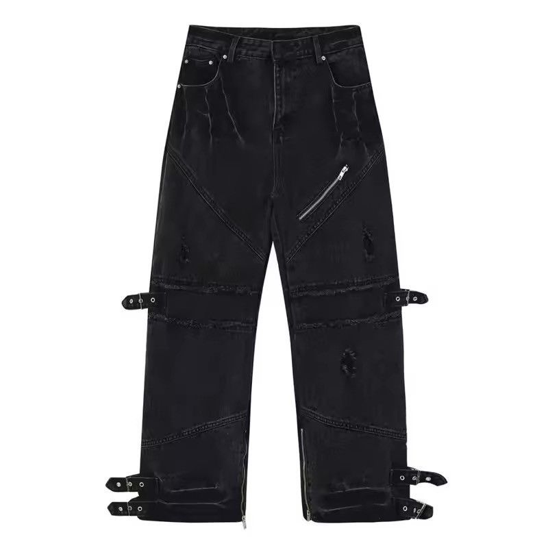 Jean × Vintage Y2K Dirty Grunge Hip Hop Distressed Jeans Size US 34 / EU 50 - 5 Thumbnail
