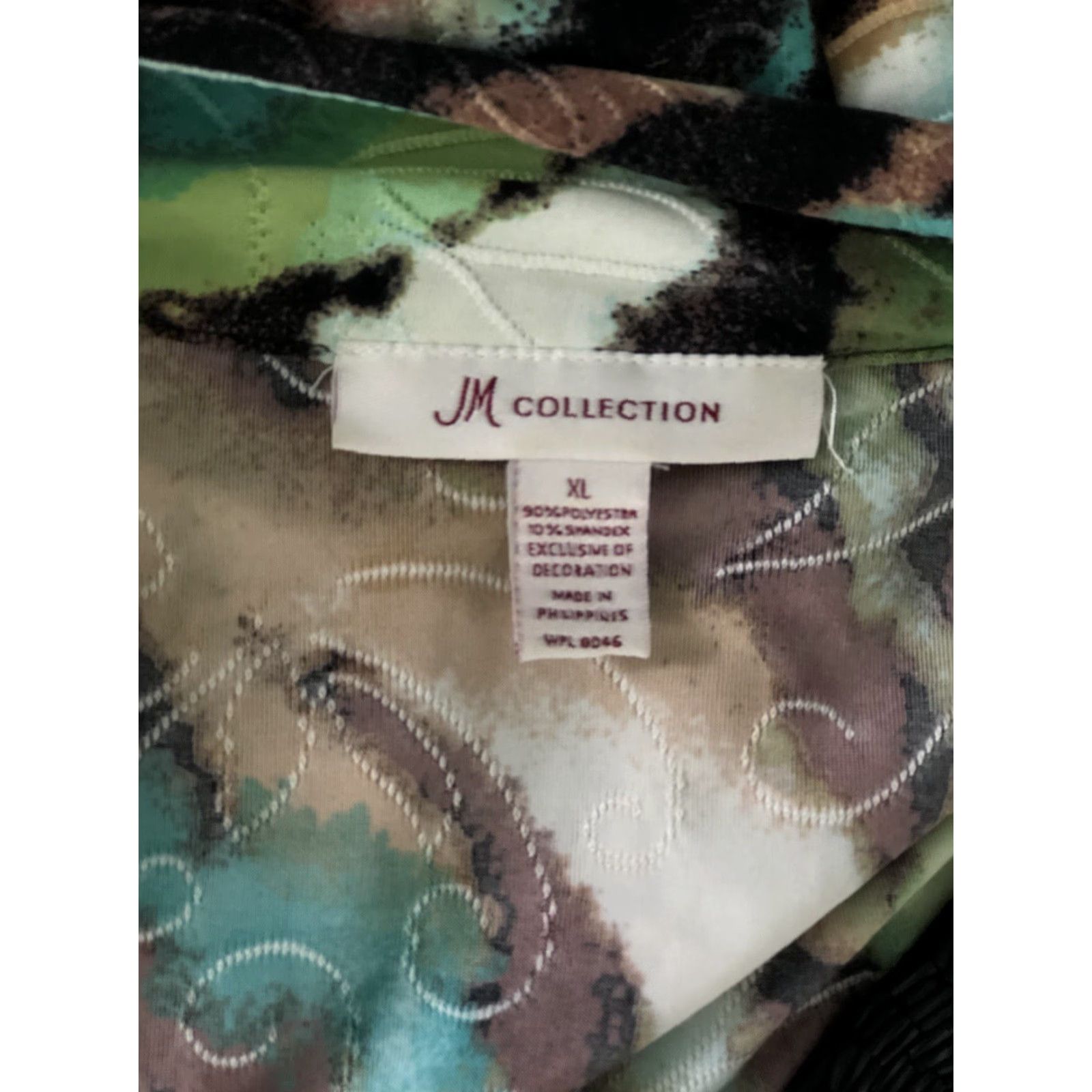 JM Collection JM Collection Geometric Tunic top XL Boho Beaded V-Neck 3/4 Sleeve Blouse Multicolor Women's Shirt Size XL / US 12-14 / IT 48-50 - 4 Thumbnail