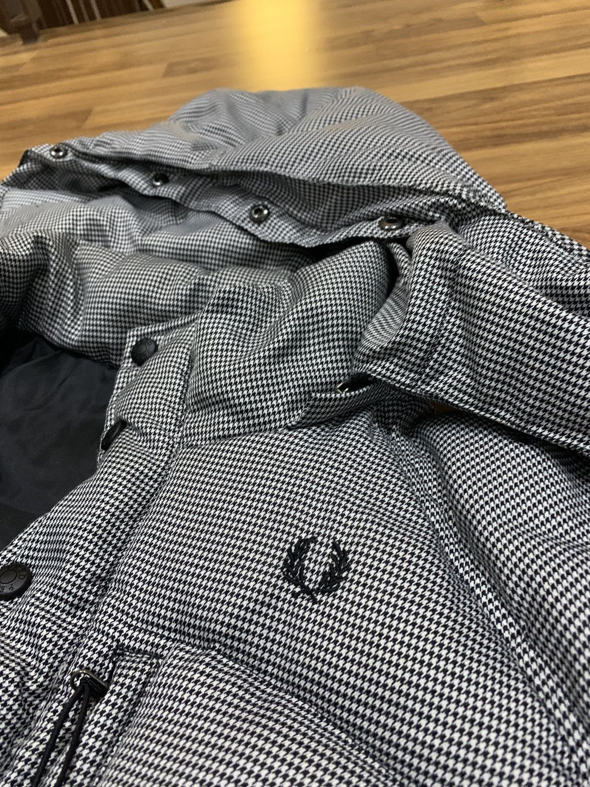 Fred Perry × Vintage FRED PERRY HOUNDSTOOTH GOOSE DOWN PUFFER JACKET Size US S / EU 44-46 / 1 - 7 Thumbnail