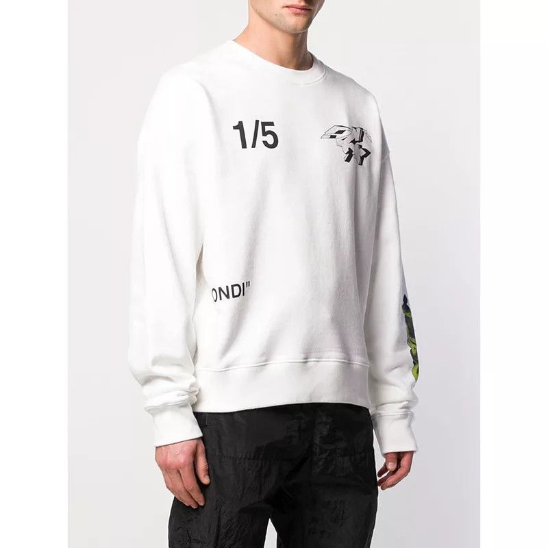 Off-White White Dondi Demon Graffiti Logo Oversized Sweatshirt Size US M / EU 48-50 / 2 - 3 Thumbnail