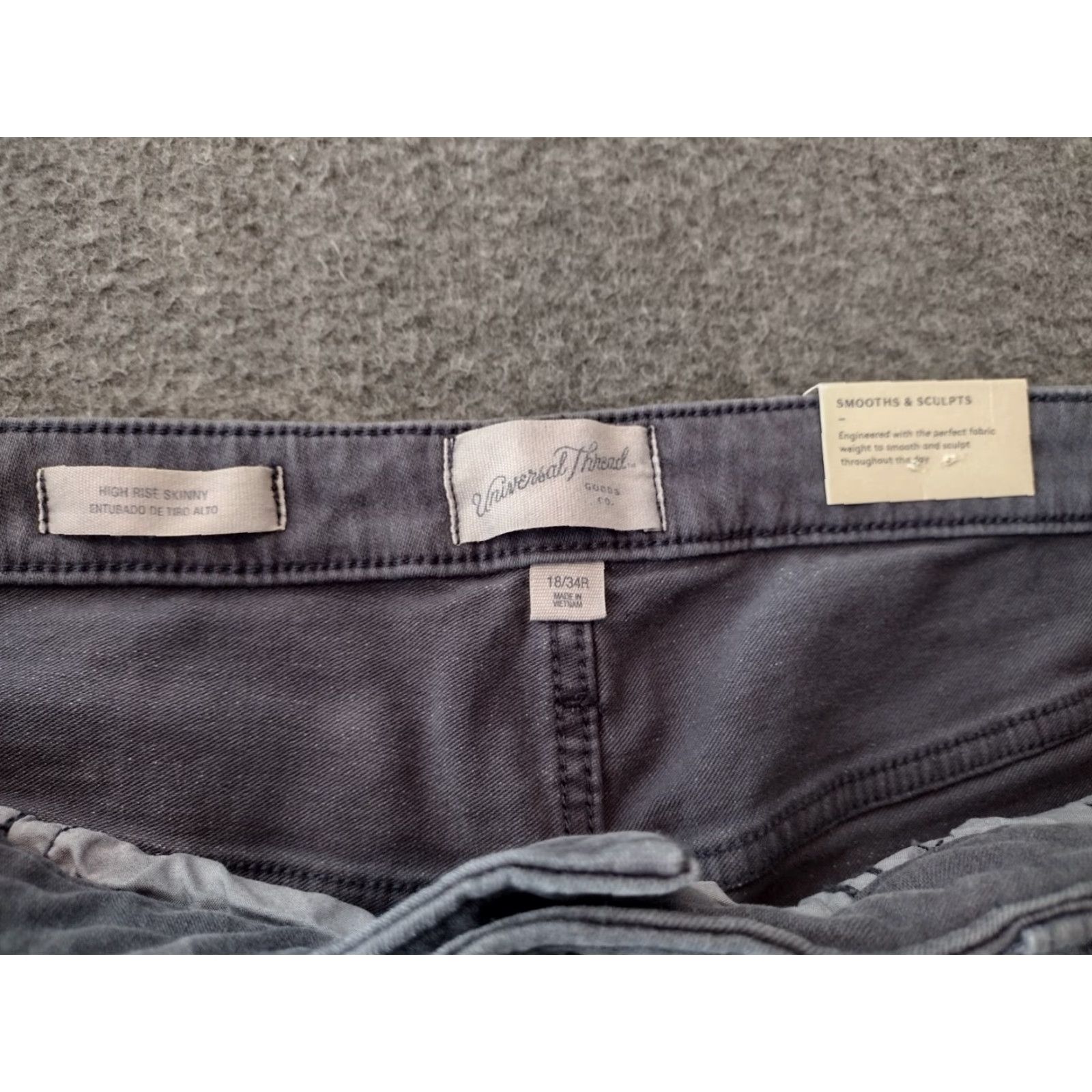 Vintage Universal Thread Jeans Distressed Tapered Dark Purple 18/34R Womens Plus Size Jeans Size 40" / US 18 - 7 Thumbnail