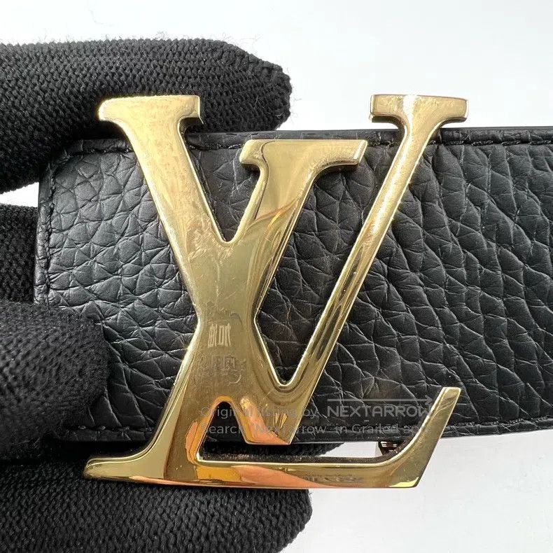 Louis Vuitton Louis Vuitton Black Brown Gold Buckle Belt Size ONE SIZE - 3 Thumbnail