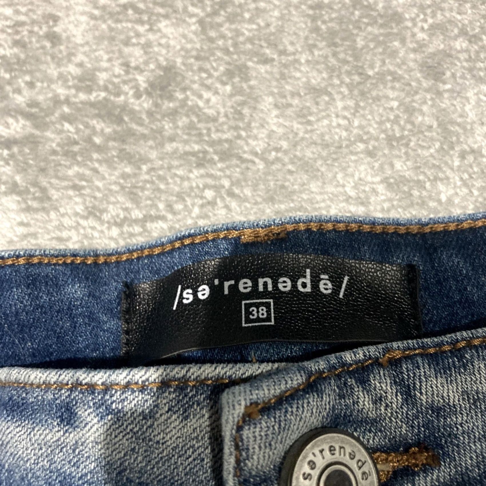 Denime Serenade Jeans Men's 38x32 Slim Straight Ripped Denim Stretch Light Wash Blue Waist 38 Night Rock American Mens Jeans Size US 38 / EU 54 - 3 Thumbnail