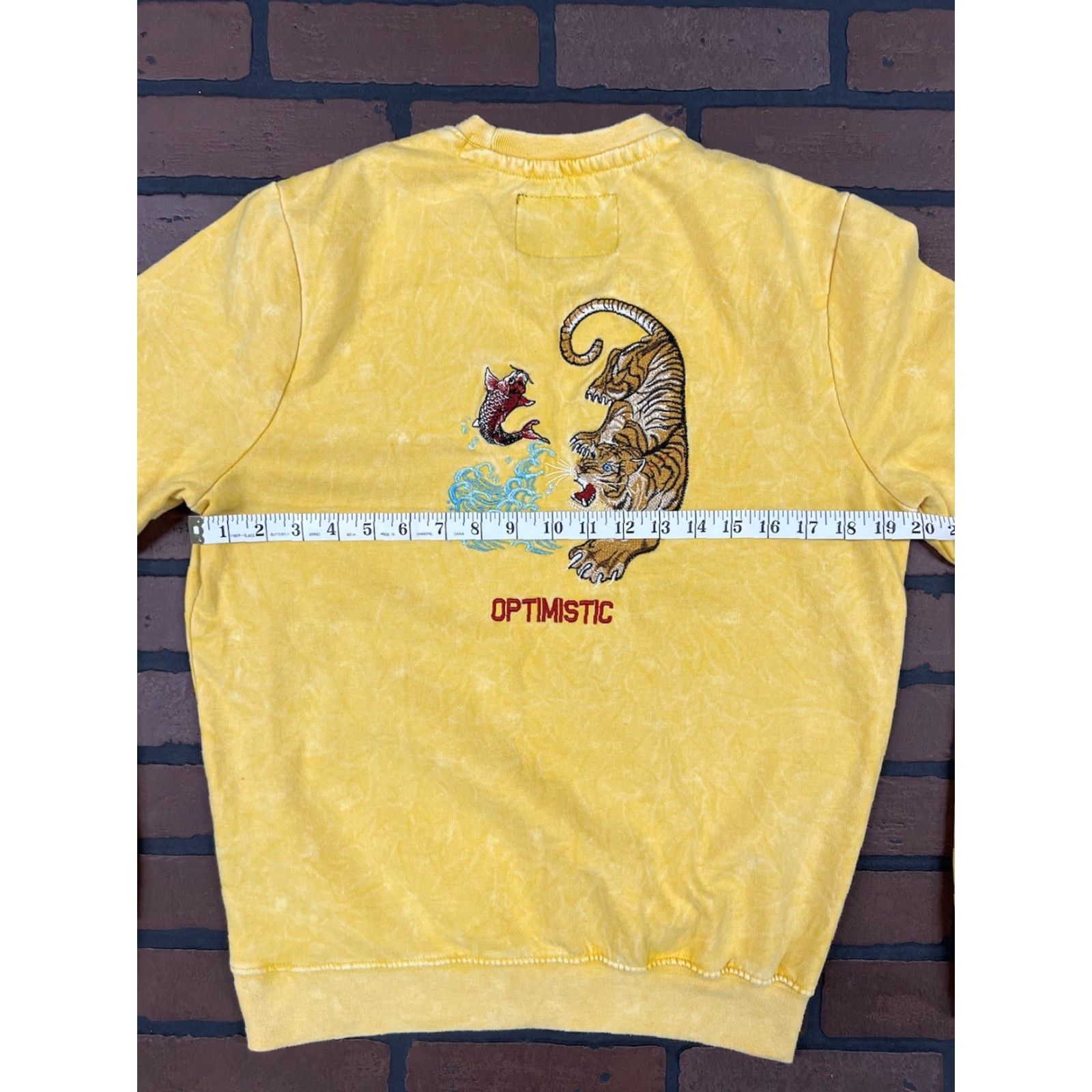 Vintage Blind Rooster Sweatshirt Small Men Yellow Embroidered Tiger Koi Wave Pullover Cotton Blend Fleece Long Description Not Included Size US S / EU 44-46 / 1 - 5 Thumbnail