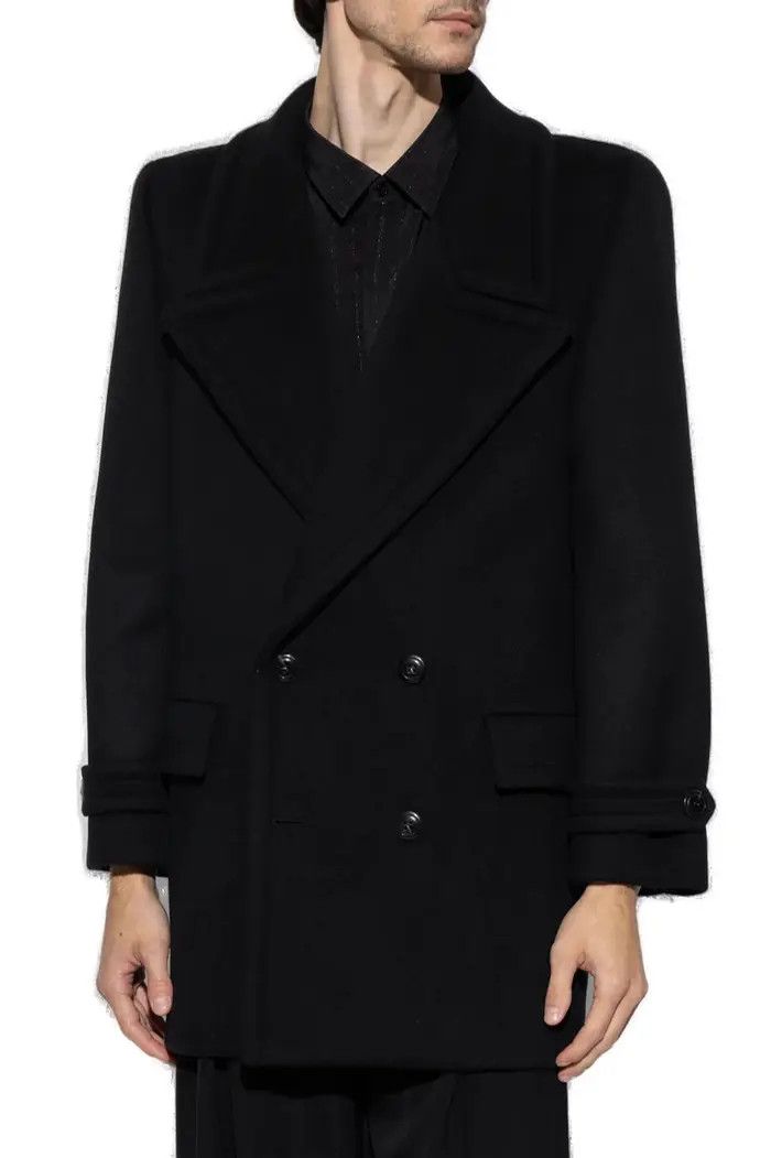 Saint Laurent Paris o1bcso1str1124 Peacoat In Wool in Black Size US L / EU 52-54 / 3 - 3 Thumbnail