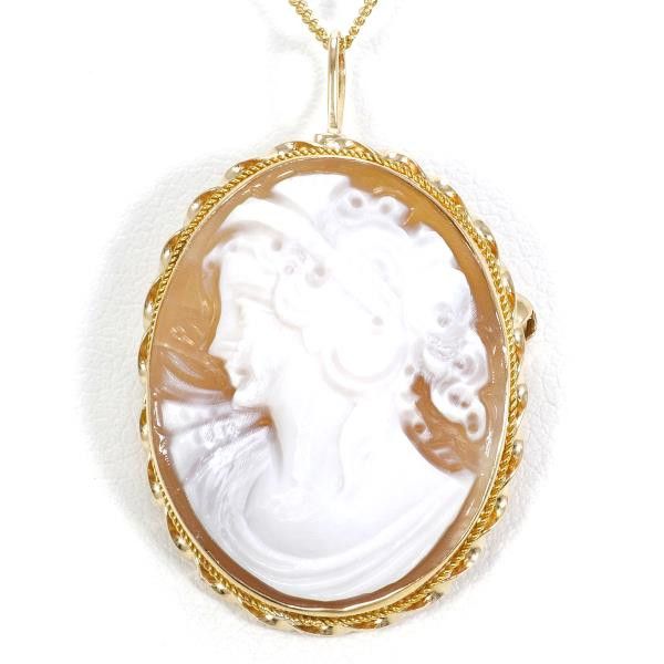 Other Other K14 Yellow Gold Necklace Brooch Shell Cameo 40cm Metal Necklace in Great Condition Size ONE SIZE - 1 Thumbnail