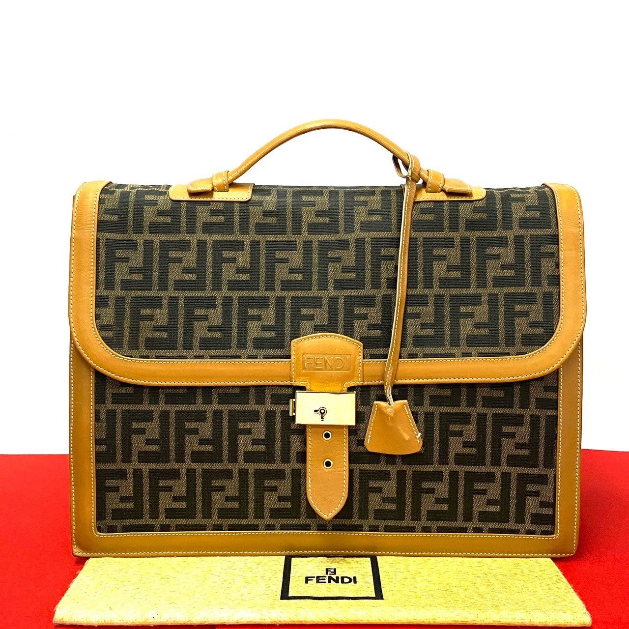 Fendi Fendi Handbag Brown Cotton Size ONE SIZE - 1 Thumbnail
