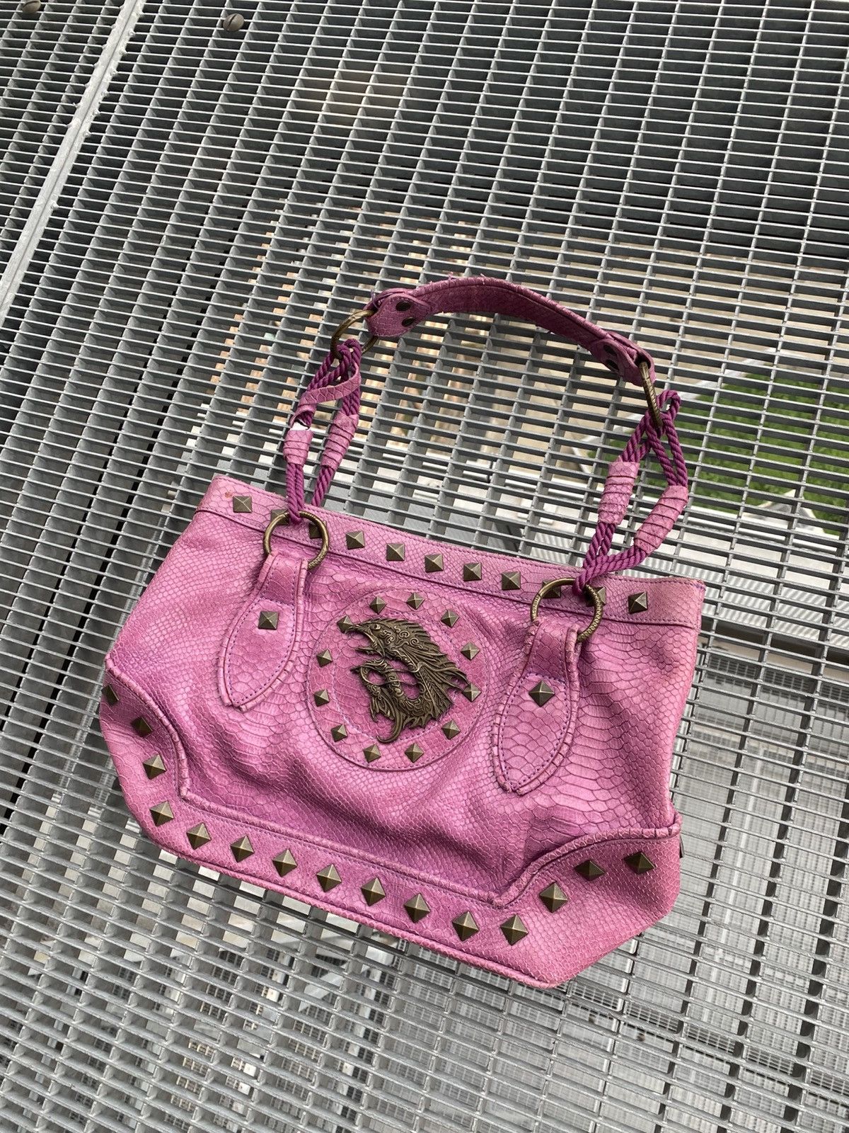 Just Cavalli Vintage Just Cavalli Snake Skin Rare Metal Handbag Size ONE SIZE - 2 Thumbnail