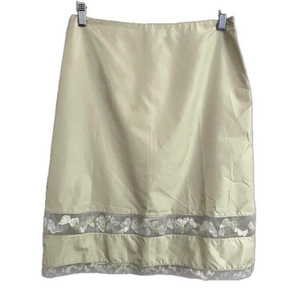 Other Pistachio Green Organza Butterflies Trim Slip Skirt - M 🇮🇹 Size 30" / US 8 / IT 44 - 9 Thumbnail