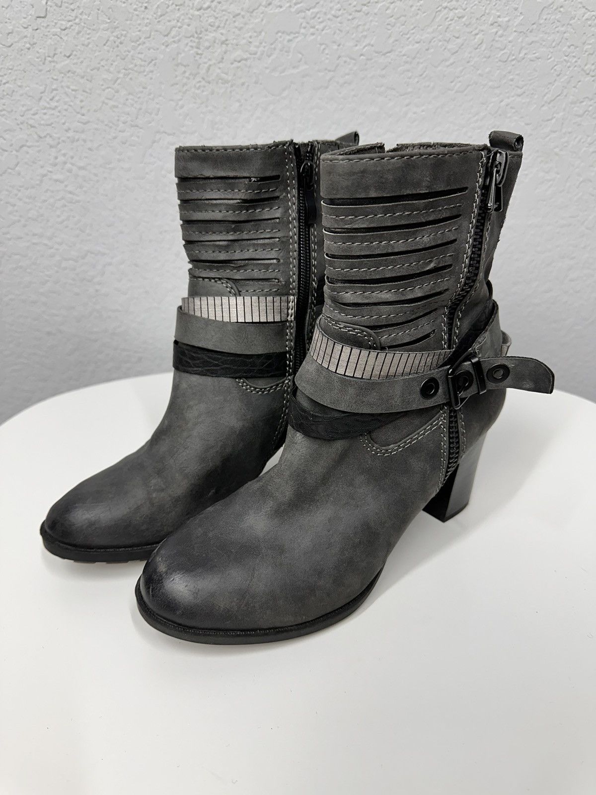 A.S.98 Wow😻VINTAGE HEELS BOOTS A.S. 98 STYLE GUIDI PAUL GAUTIER Size US 9 / IT 39 - 4 Thumbnail