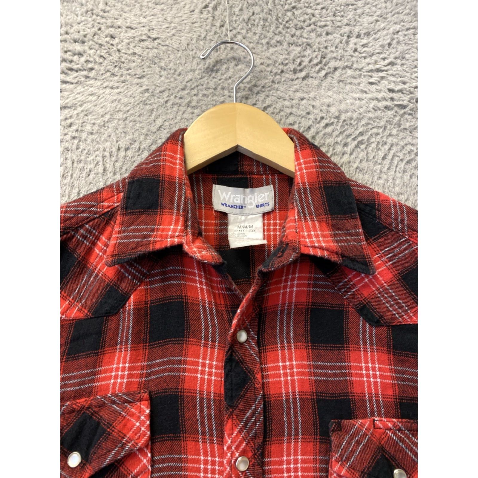 Wrangler VINTAGE Wrangler Womens Western Shirt M Long Sleeve Plaid Red Pearl Snap Rodeo Rockabilly Size M / US 6-8 / IT 42-44 - 3 Thumbnail