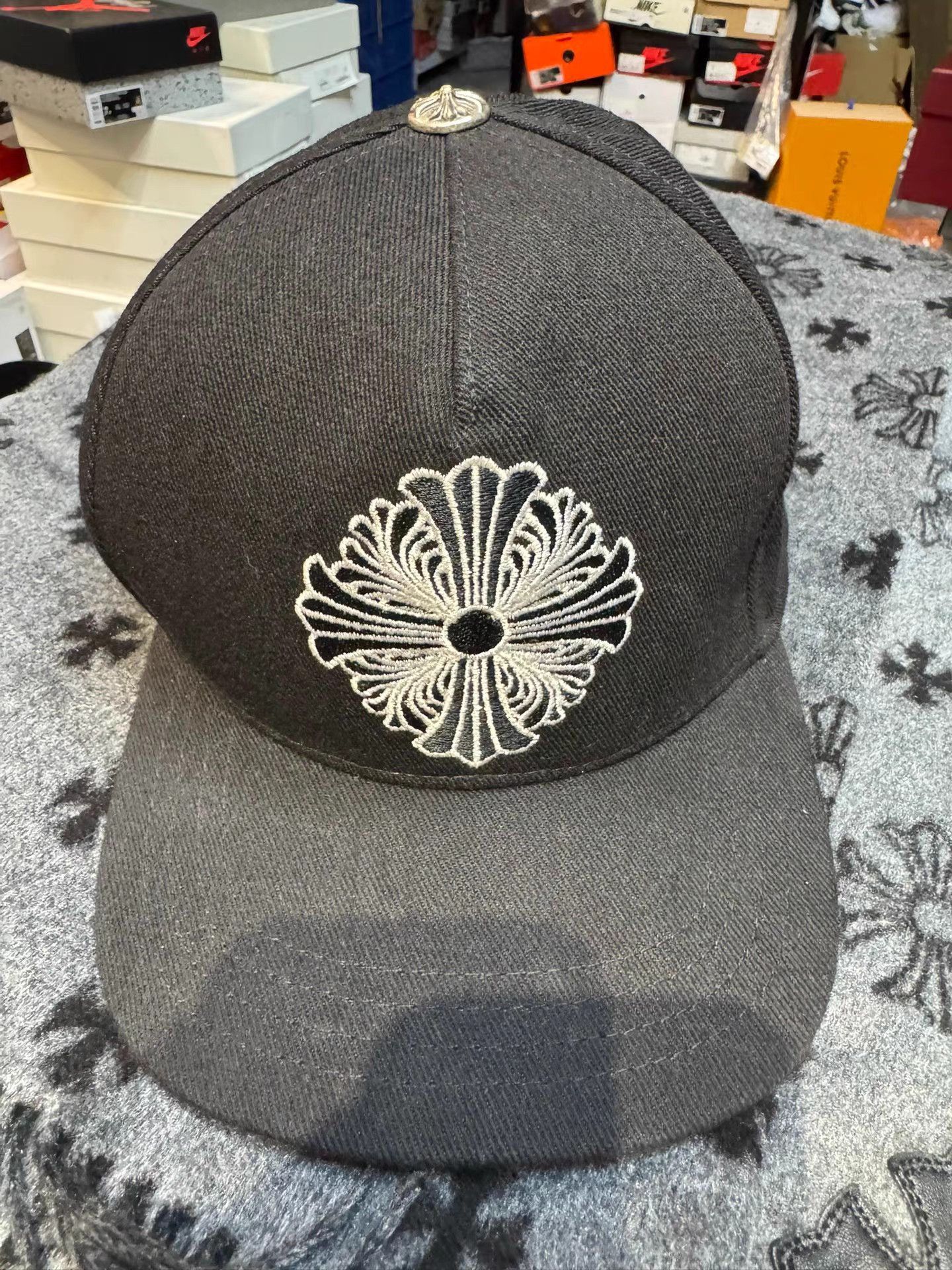 Chrome Hearts Black Embroidered Logo Snapback Hat Size ONE SIZE - 1 Thumbnail