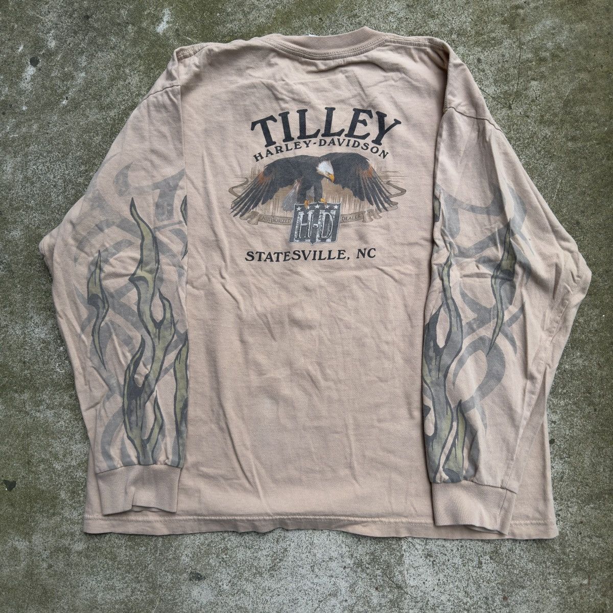 Harley Davidson Harley Davidson Faded Flame Longsleeve Tee ERD Grunge Chrome Size US XL / EU 56 / 4 - 5 Thumbnail