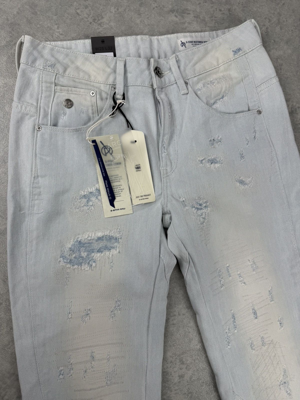 G-Star G-Star Raw Arc 3D Mid Boyfriend 7/8 Jeans Light Aged 25x32 Size 25" / US 0 / IT 36 - 5 Thumbnail