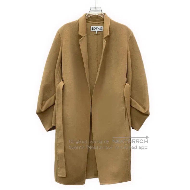 Loewe Loewe Brown Wool Lapel Long Sleeve Belted Big Coat Jacket Size 4XL / US 24-26 - 1 Thumbnail