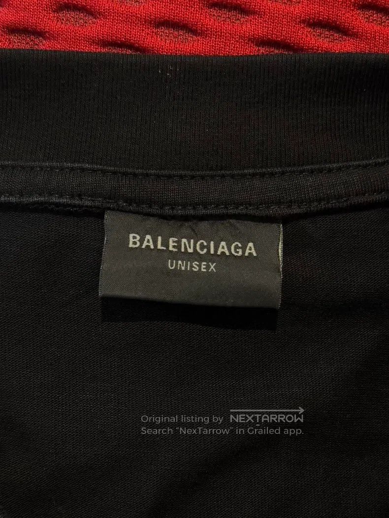Balenciaga Balenciaga Embroidered Logo Black Round Neck Short Sleeve Size US M / EU 48-50 / 2 - 8 Thumbnail