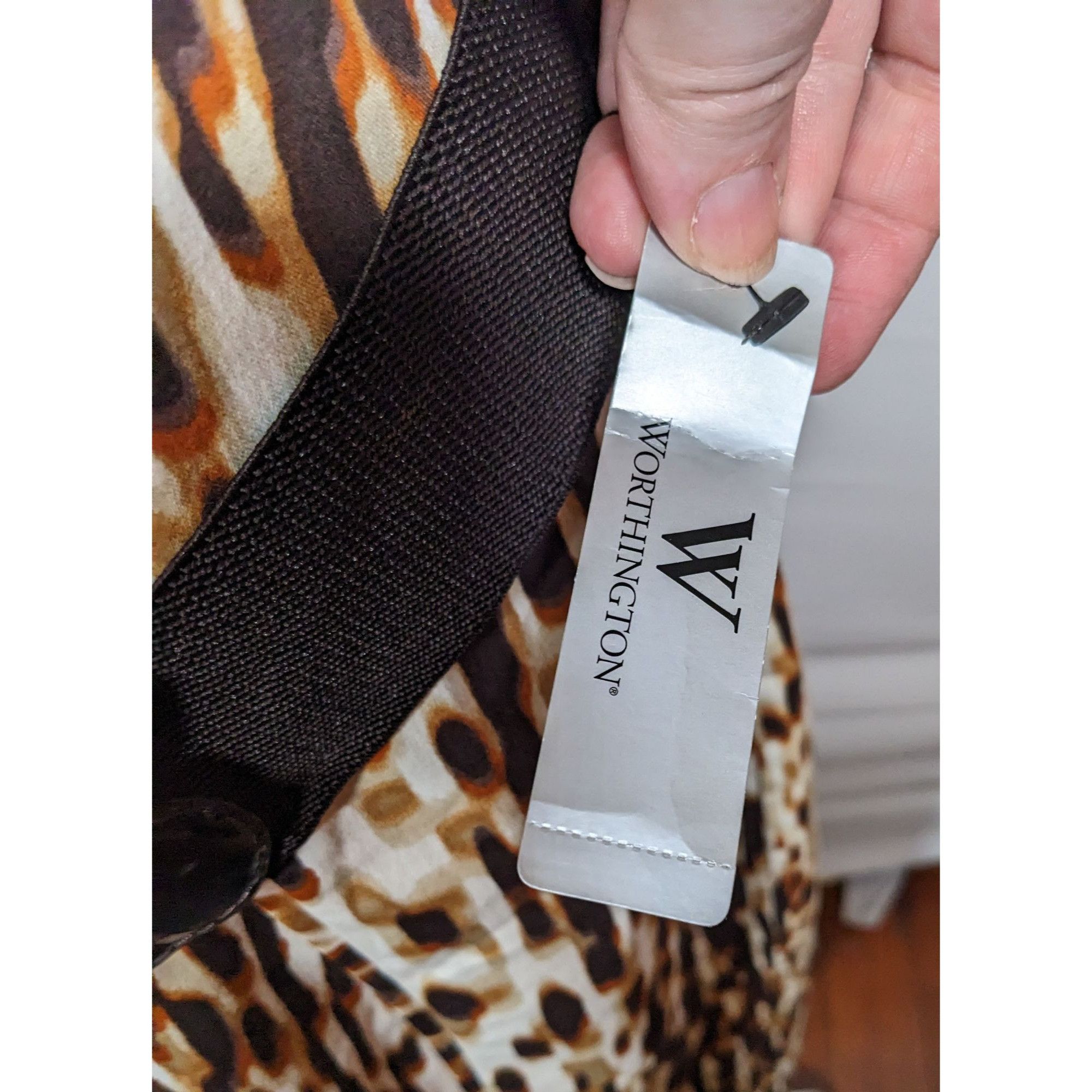 Worthington Worthington Brown Abstract Animal Print Knee Length Skirt Wi Size 34" / US 12 / IT 48 - 6 Thumbnail