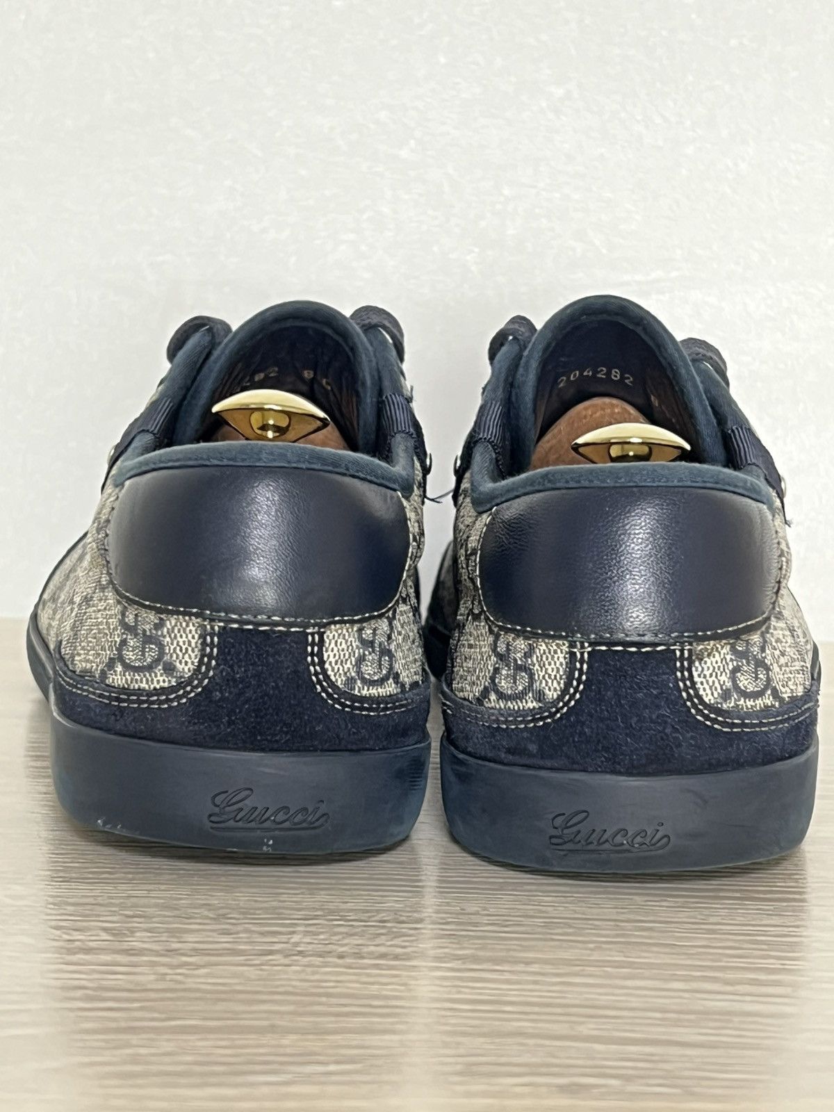 Gucci Gucci GG Supreme Monogram Canvas Sneakers Navy Suede Size US 9.5 / EU 42-43 - 9 Thumbnail
