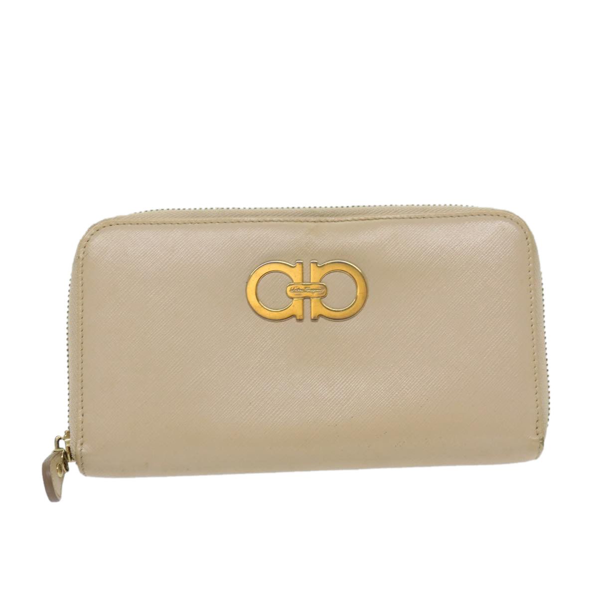 Salvatore Ferragamo Gancini Beige Leather Wallet (Pre-Owned) Size ONE SIZE - 1 Thumbnail