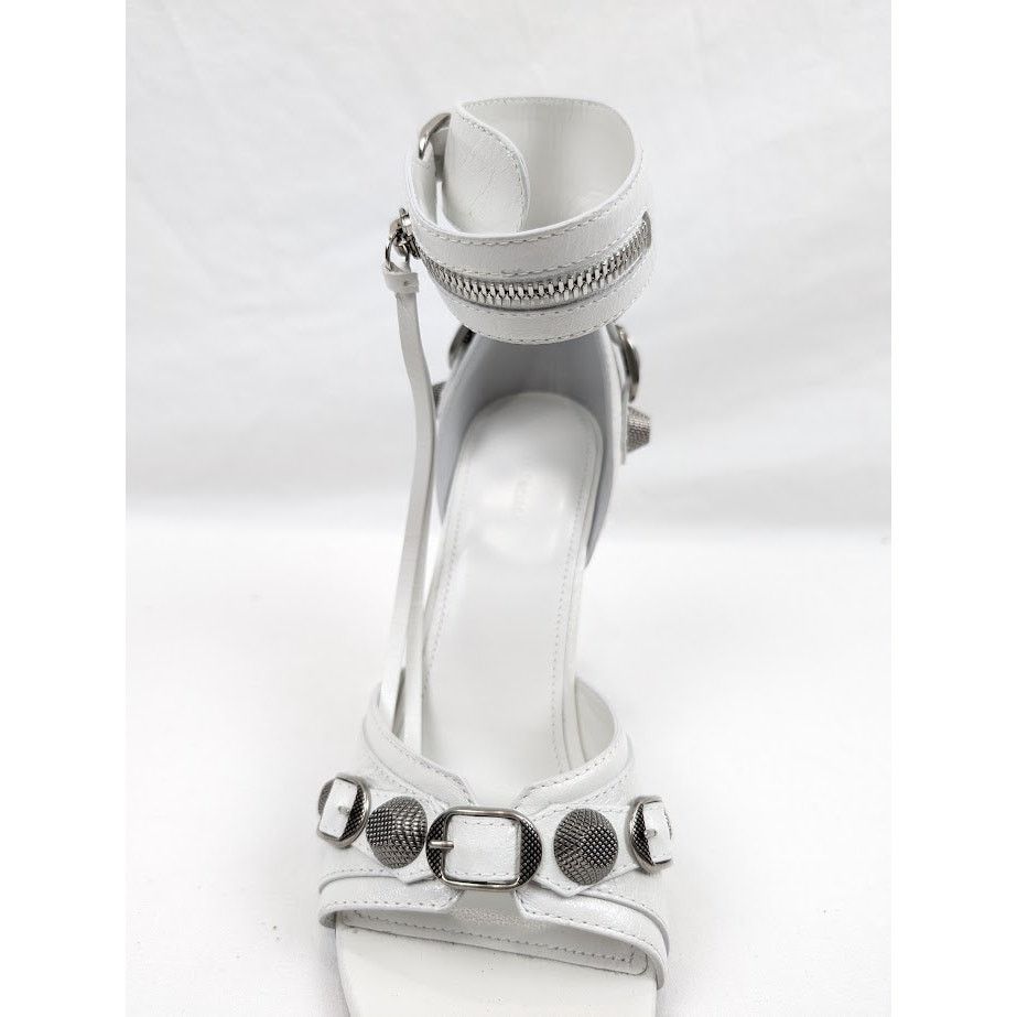 Balenciaga o1rshd1 Arena Cagole Sandals in Optic White/Silver Size US 8 / IT 38 - 6 Thumbnail