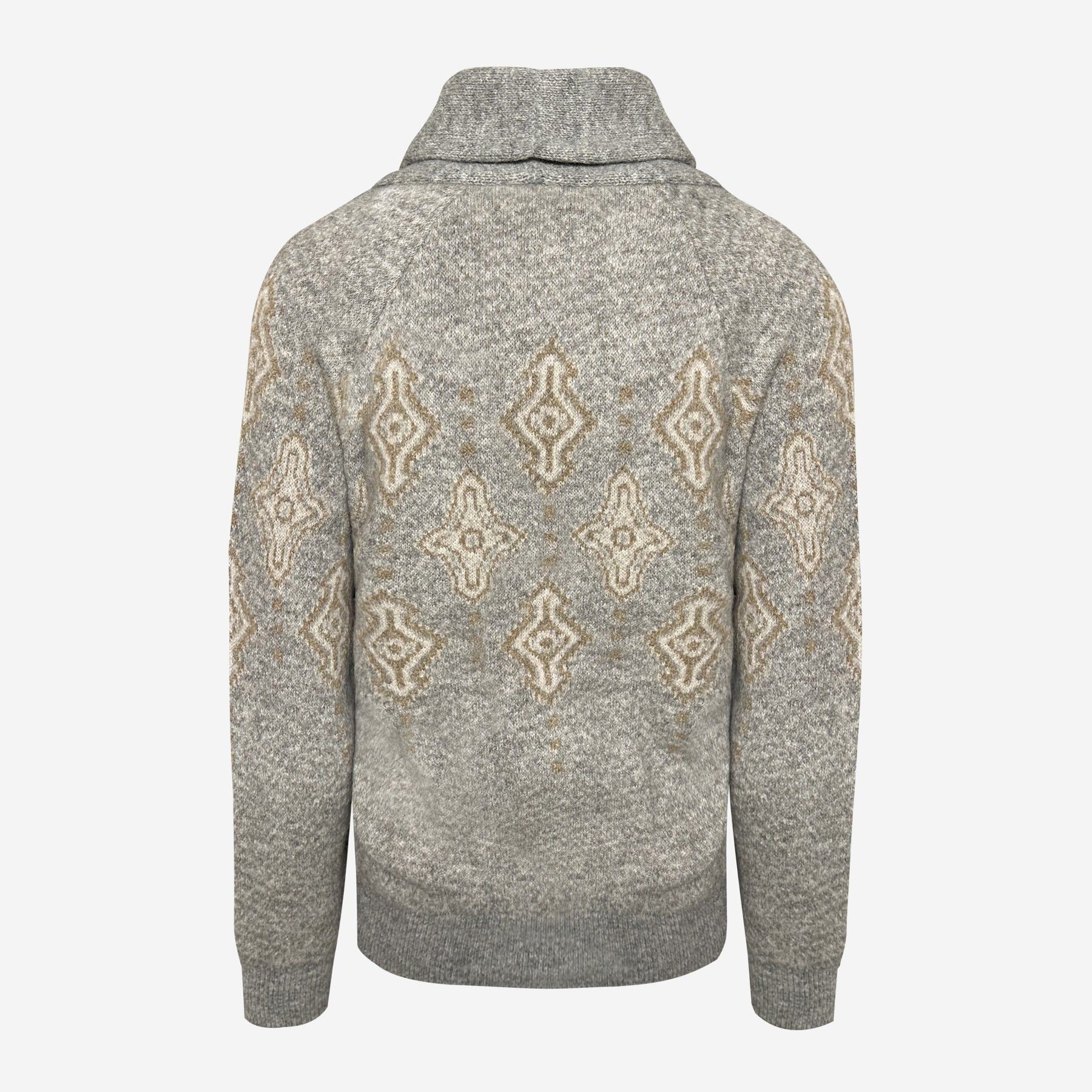 Brunello Cucinelli o1w1db11125 Jacquard Cardigan in Grey Size US XL / EU 56 / 4 - 2 Thumbnail