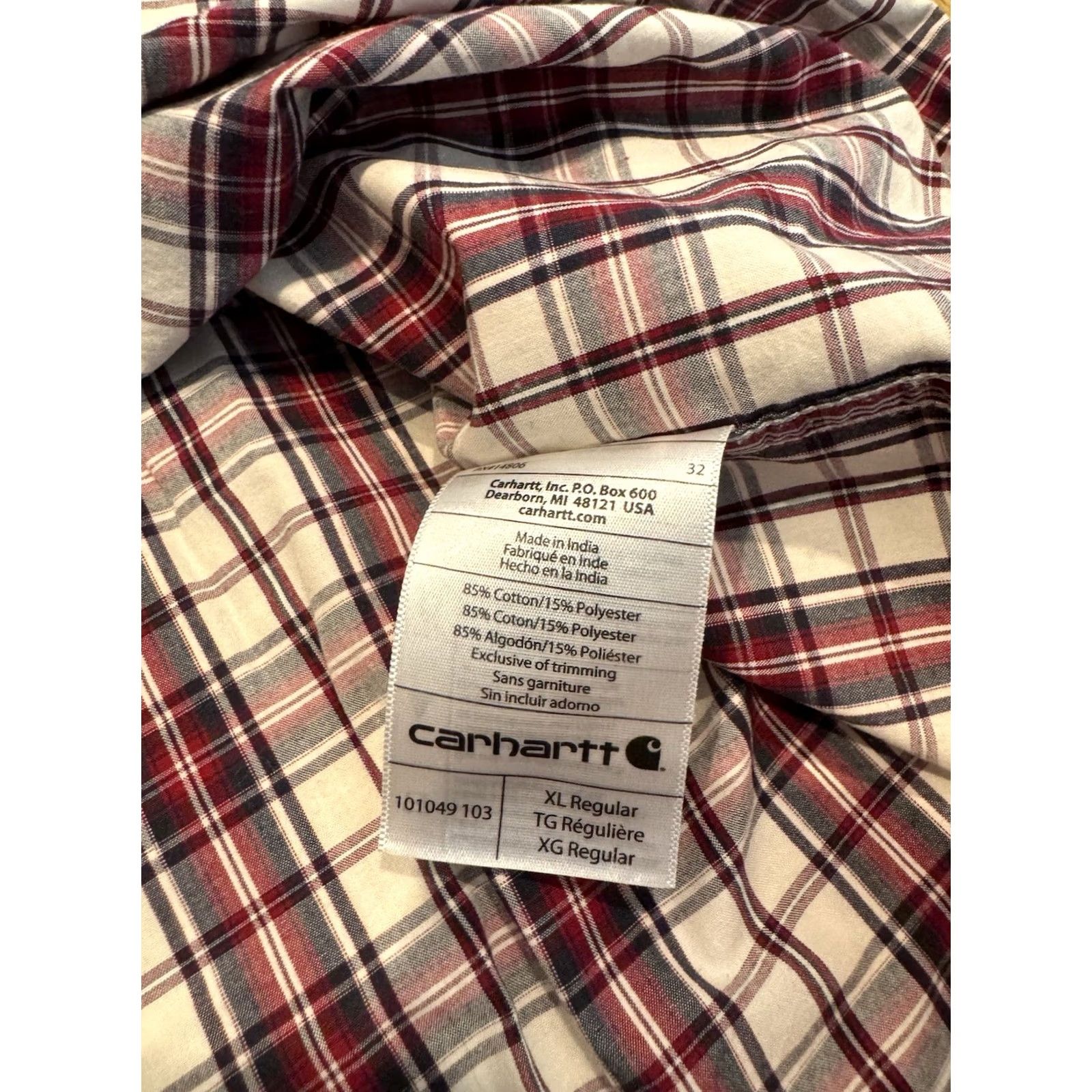 Carhartt Carhartt Plaid Mens XL Slim Fit Long Sleeve Button Up Shirt Size US XL / EU 56 / 4 - 5 Thumbnail