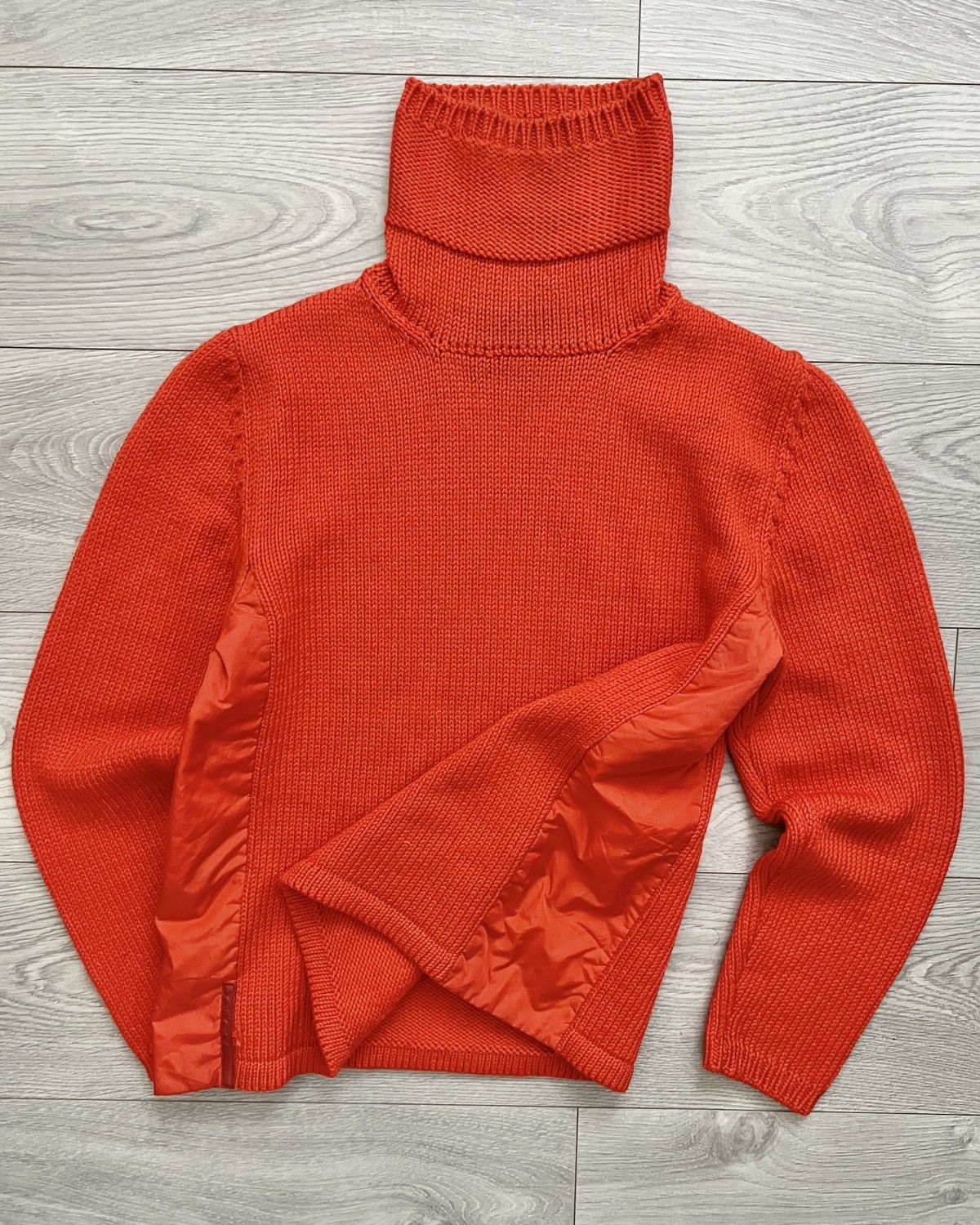 Prada Prada Sport FW1999 Nylon Panelled High Neck Knit Sweater 