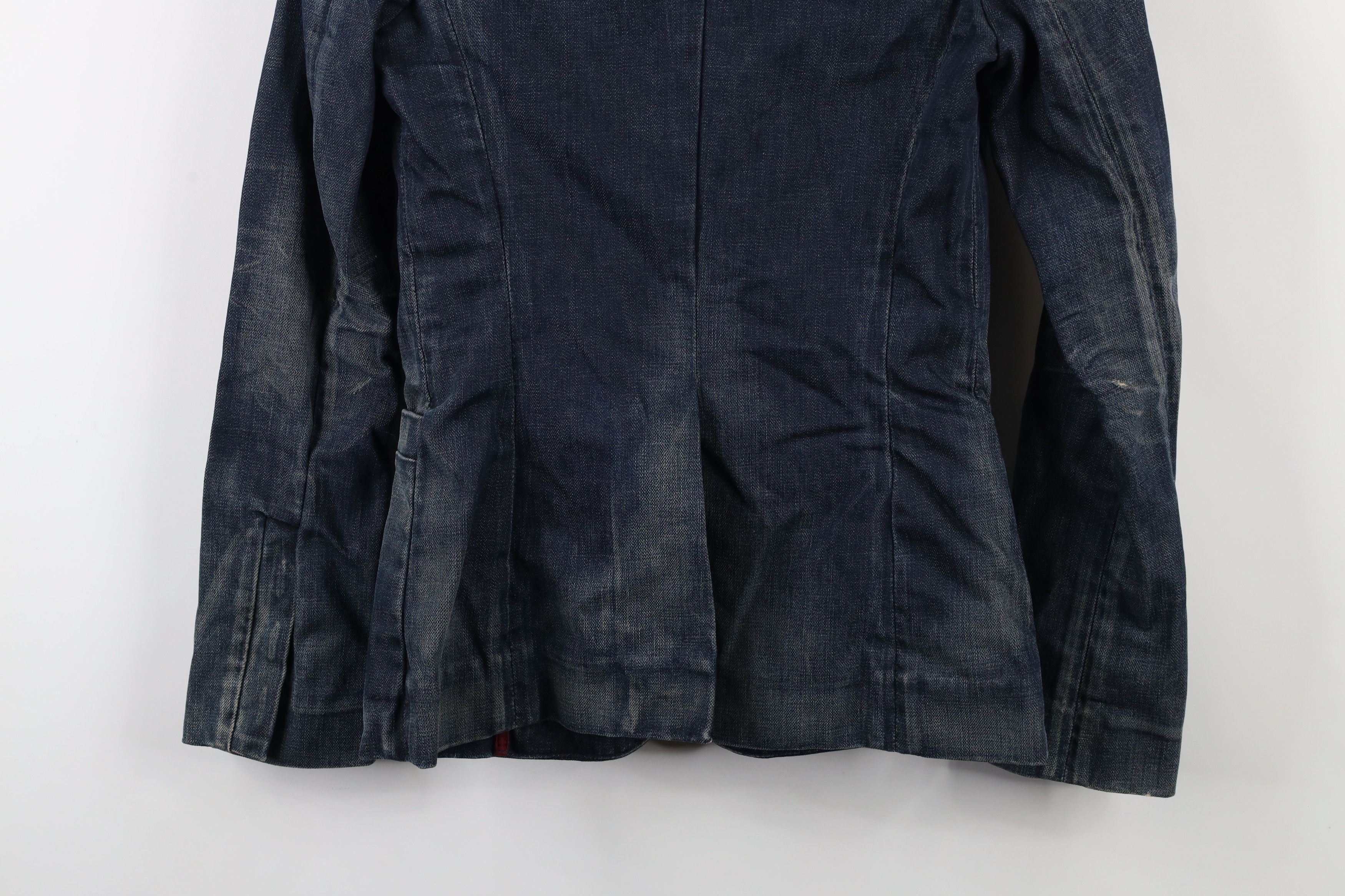 Vintage Notify NFY Distressed Denim Jean Blazer Jacket Raw Denim Size XS / US 0-2 / IT 36-38 - 17 Thumbnail
