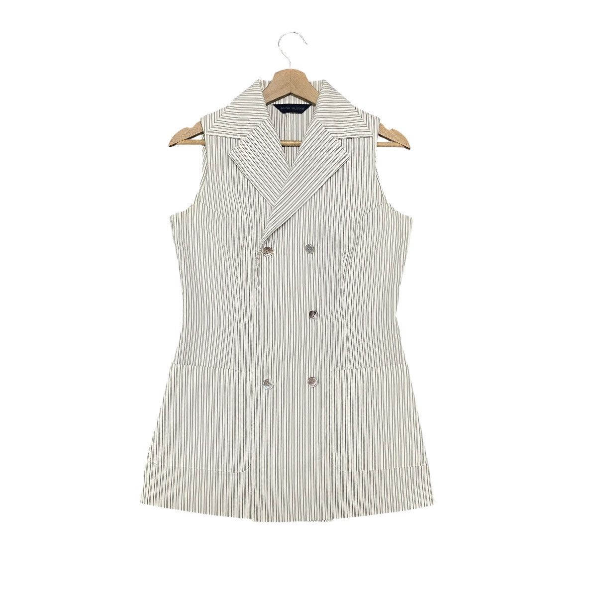 Anne Klein Vintage Anne Klein II Pinstripe Double Breasted Vest Dress Size S / US 4 / IT 40 - 6 Thumbnail