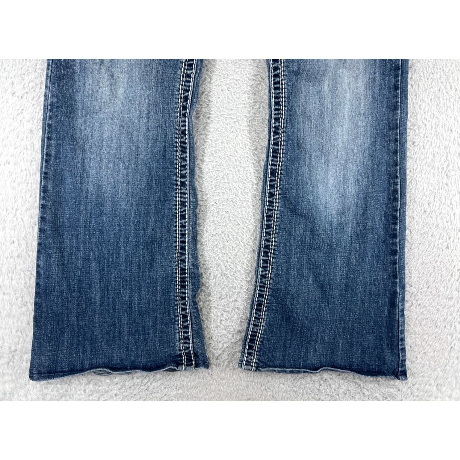 Vintage Maurices Denim Jeans Boots Bootcut 11 Blue Cotton Western Embroidered Womens Regular Size 30 Inseam 28 Moody Rise Low 6.5-8.5in Vintage No Size 32" / US 10 / IT 46 - 5 Thumbnail