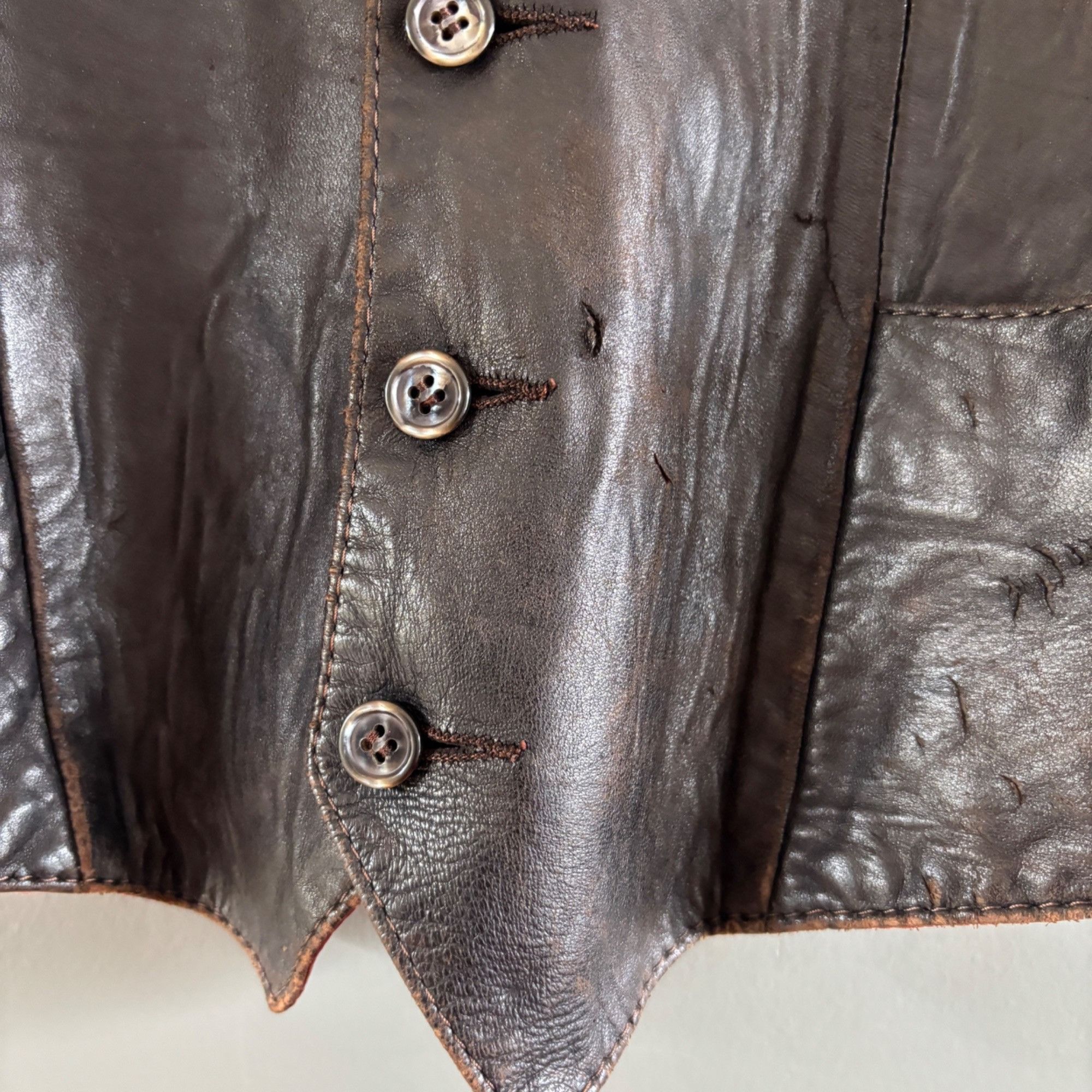 Other Vintage 70s Vest Beau-Oeste Black Leather Unisex Size 40 Wes Size US XXS / EU 40 - 4 Thumbnail