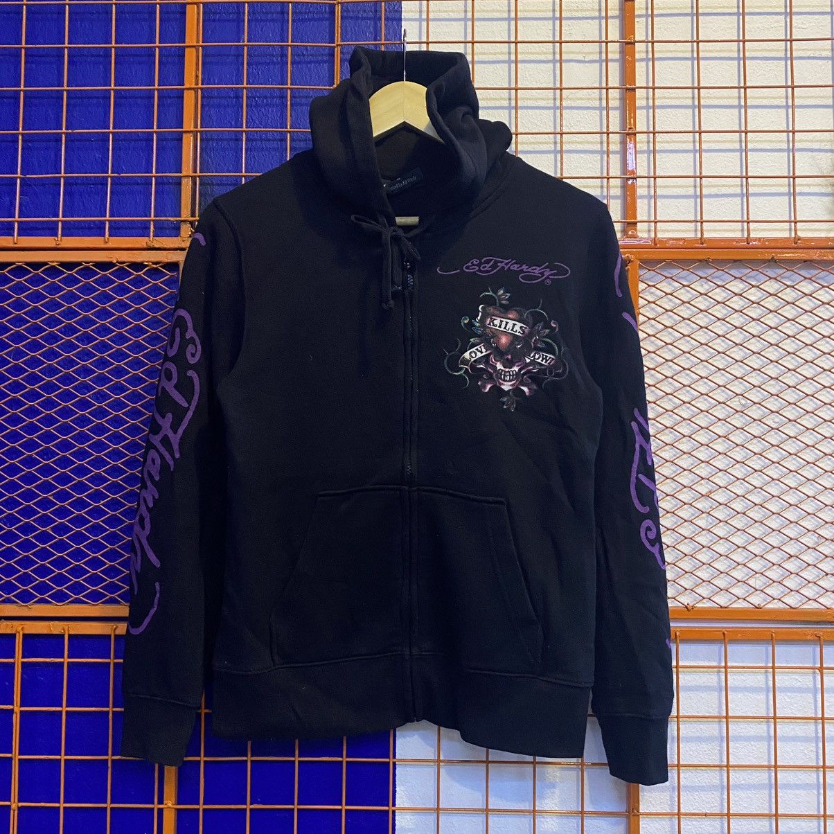 Ed Hardy Ed Hardy black & purple skull hoodie Sweatshirt Full Zip Size US S / EU 44-46 / 1 - 1 Thumbnail