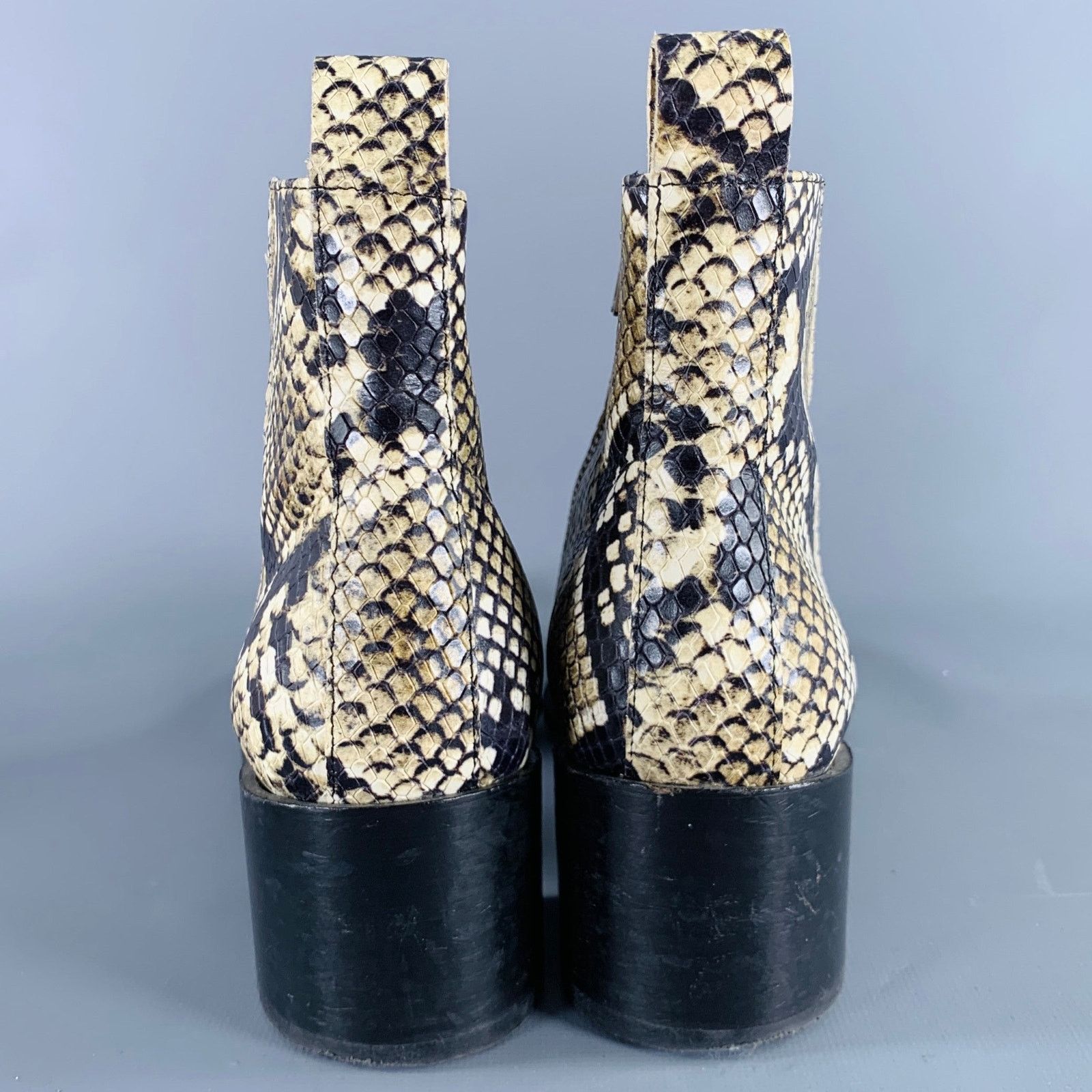Everlane EVERLANE Size 6.5 Brown Cream Leather Snake Embossed Boots Size US 6.5 / IT 36.5 - 3 Thumbnail
