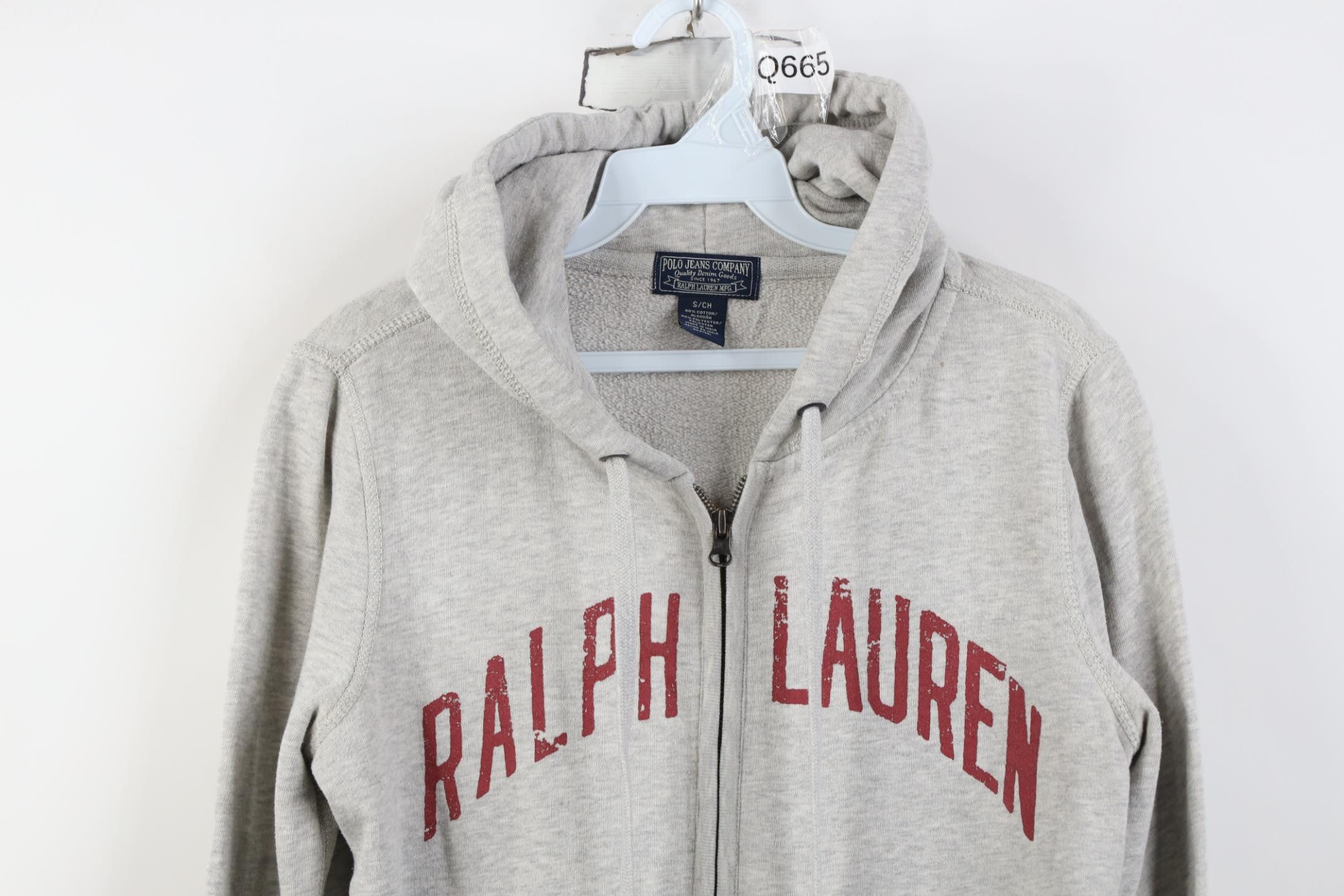 Polo Ralph Lauren Vintage 90s Ralph Lauren Full Zip Hoodie Sweatshirt Gray Size US S / EU 44-46 / 1 - 2 Thumbnail