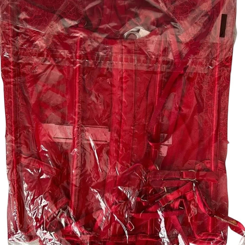Victoria's Secret Victoria's Secret Red Lightly Lined Lace Corset Top, M Size ONE SIZE - 7 Thumbnail