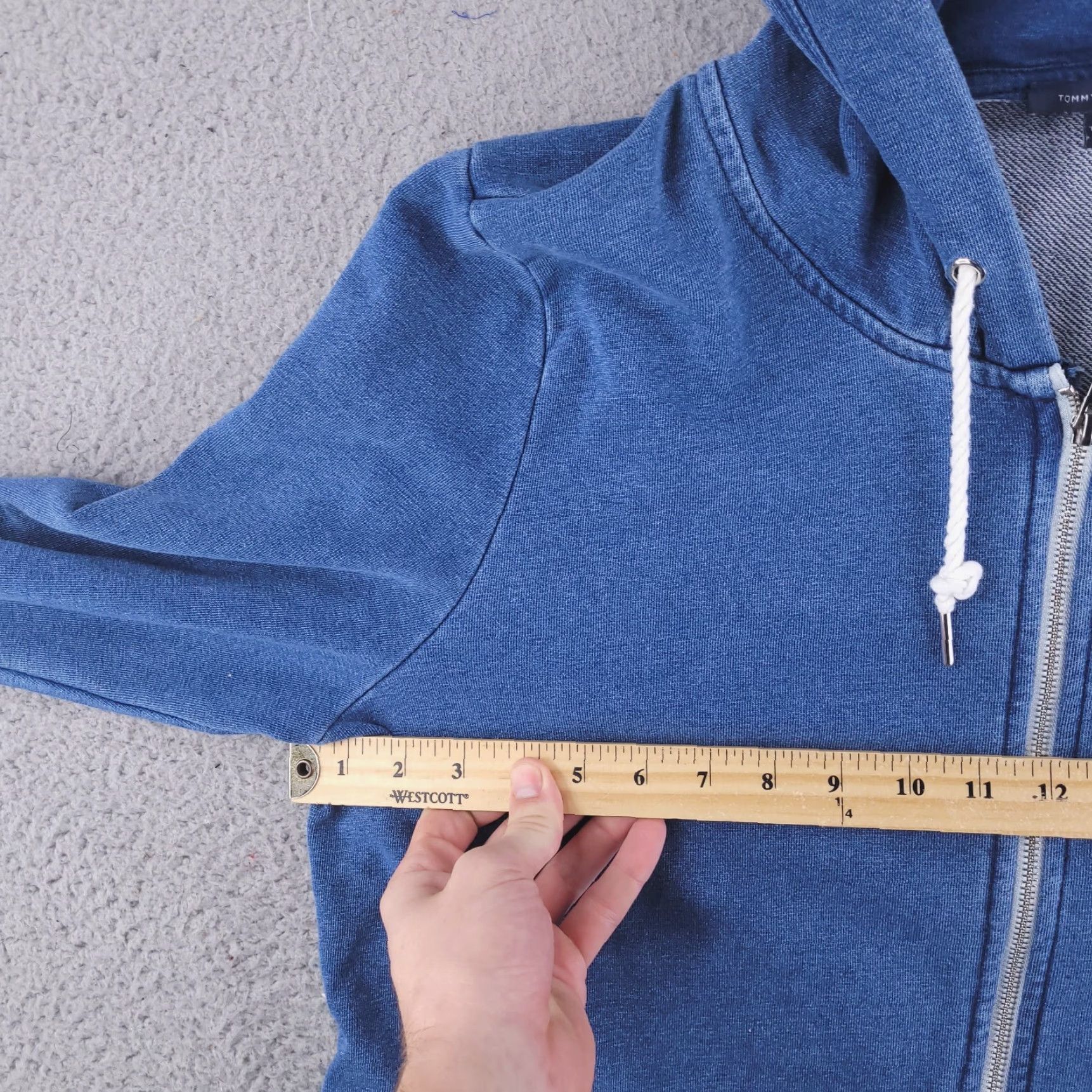 Tommy Hilfiger Tommy Hilfiger Sweatshirt Womens 2XL Blue Denim Jean Look Country Lace Full Zip Activewear Countries Womens Size XXL / US 16-18 / IT 52-54 - 5 Thumbnail