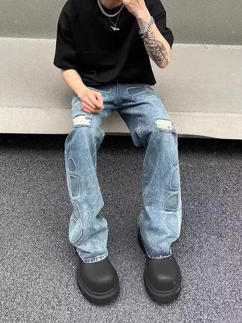 VIBE High street washed distressed armor ripped jeans Size US 32 / EU 48 - 6 Thumbnail