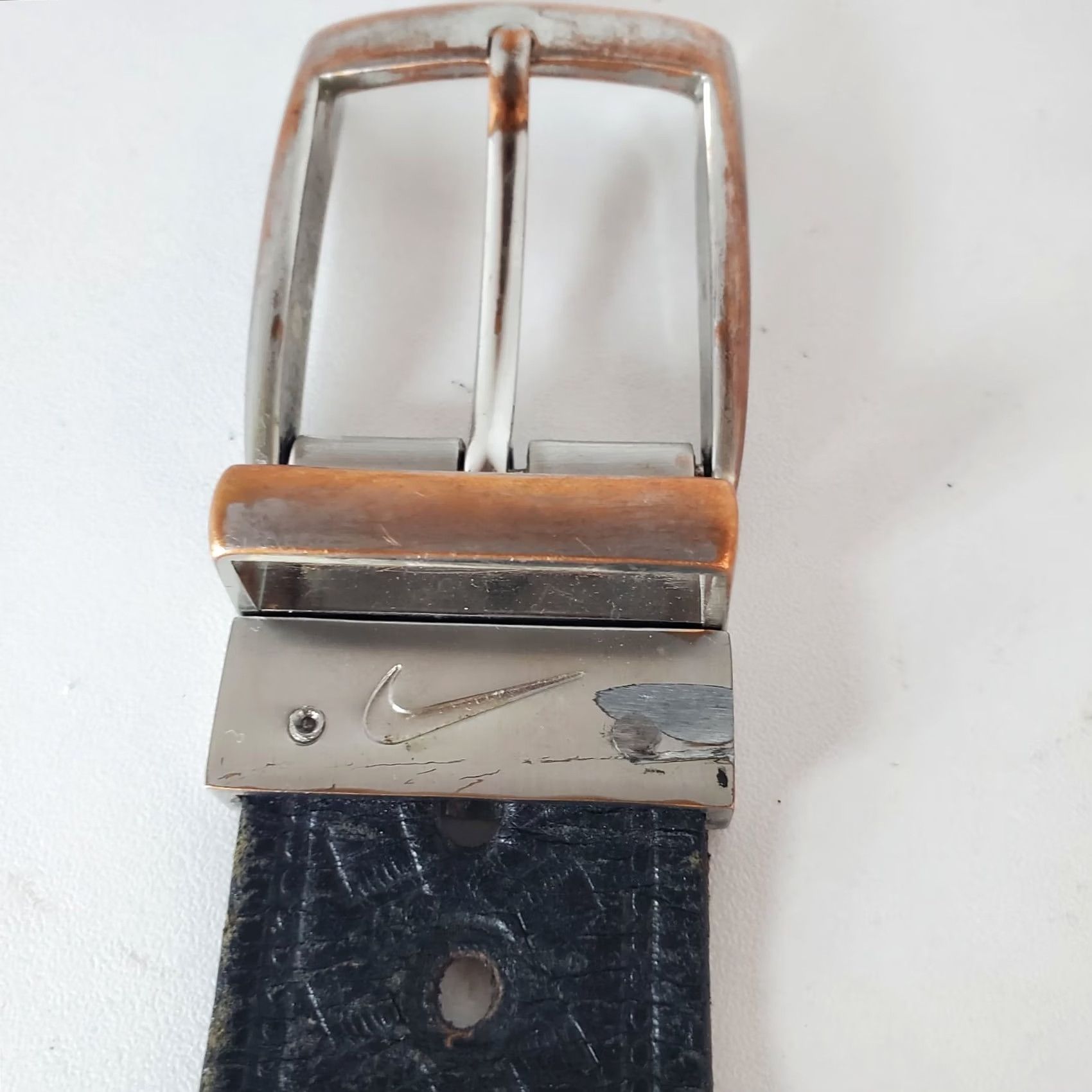 Nike VINTAGE Nike Belt Mens L Black Classic Men Leather Braided Brown Size ONE SIZE - 3 Thumbnail