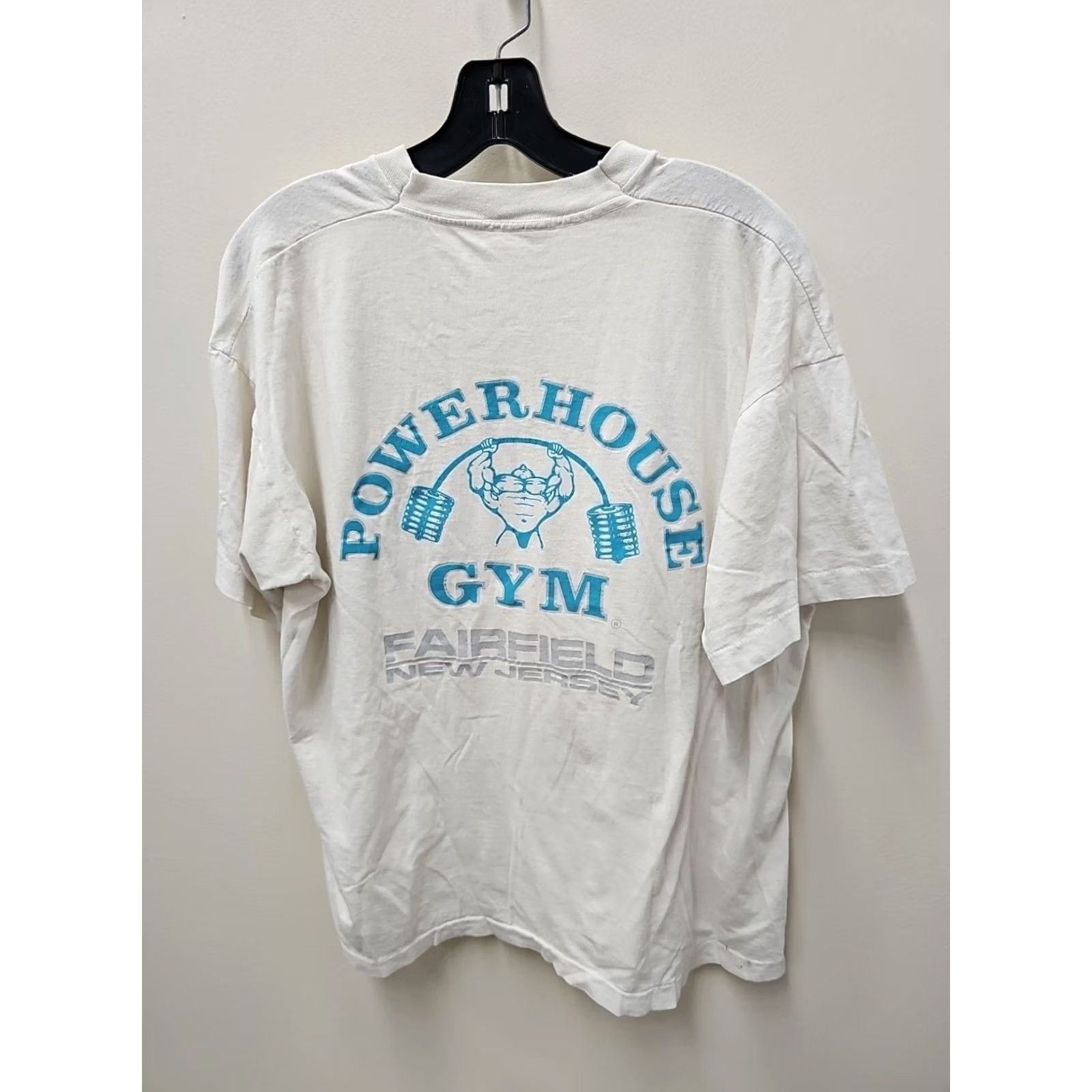 Vintage VINTAGE Powerhouse Gym T-Shirt Mens XL White Cotton Crew Neck Short Sleeve USA Fairfield New Jersey Bodybuilding Size US XL / EU 56 / 4 - 5 Thumbnail