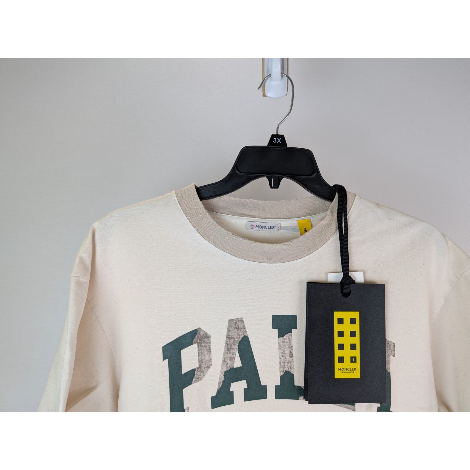 Moncler × Palm Angels o1rshd1 Short Sleeve T-Shirt in White Size US L / EU 52-54 / 3 - 2 Thumbnail
